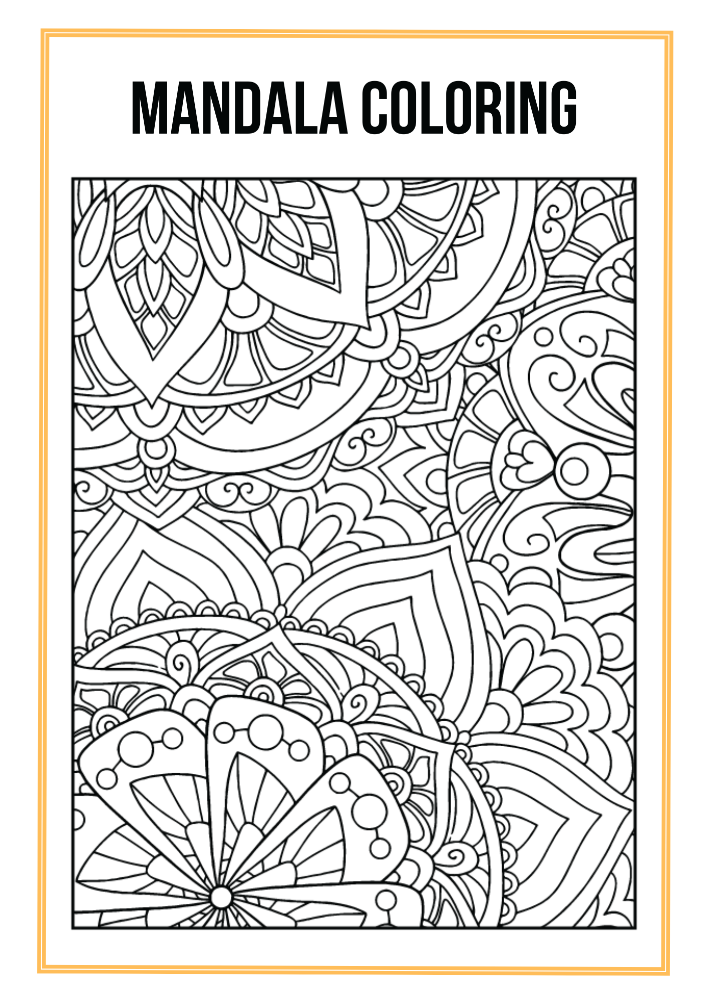 Mandala Coloring Worksheet Set Editable Canva Template for Relaxation