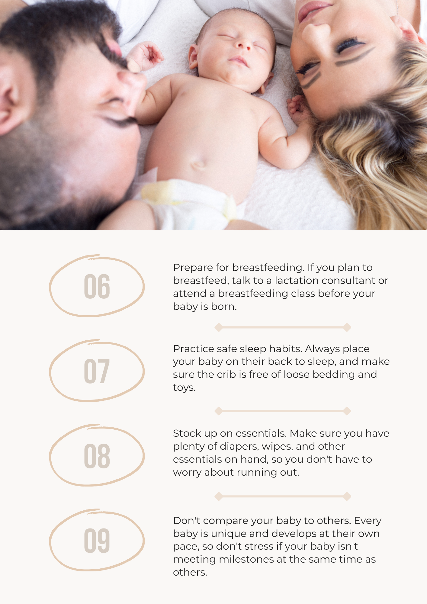 50 Tips for New Parents Canva Free Editable Template