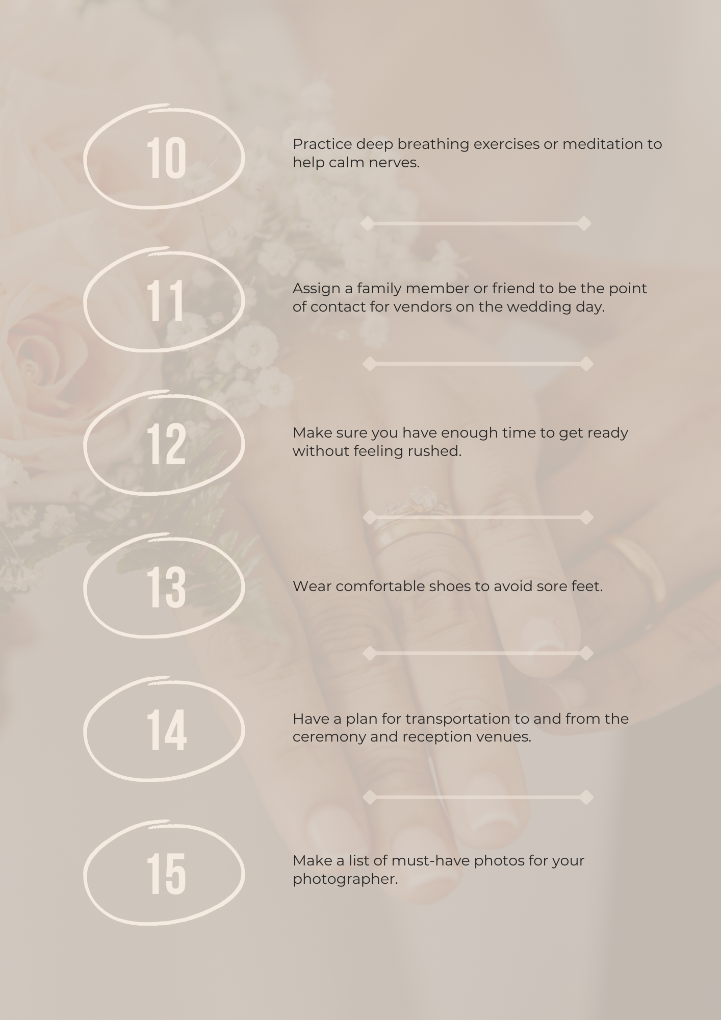 50 Essential Tips for a Stress-Free Wedding Day Canva Free Editable Template