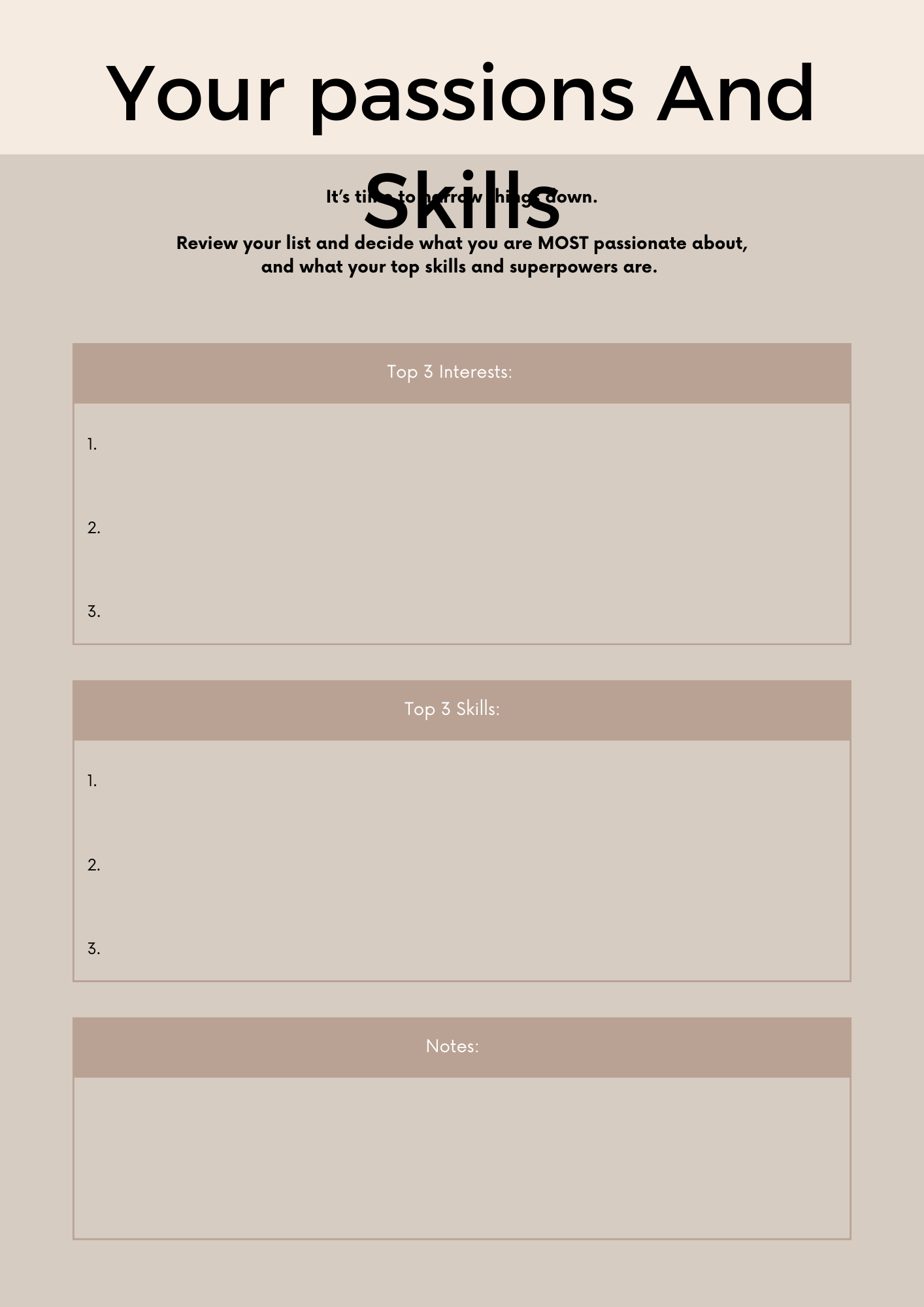 Find Your Passion Journal & Workbook Self-Discovery Guide with Canva Editable Templates