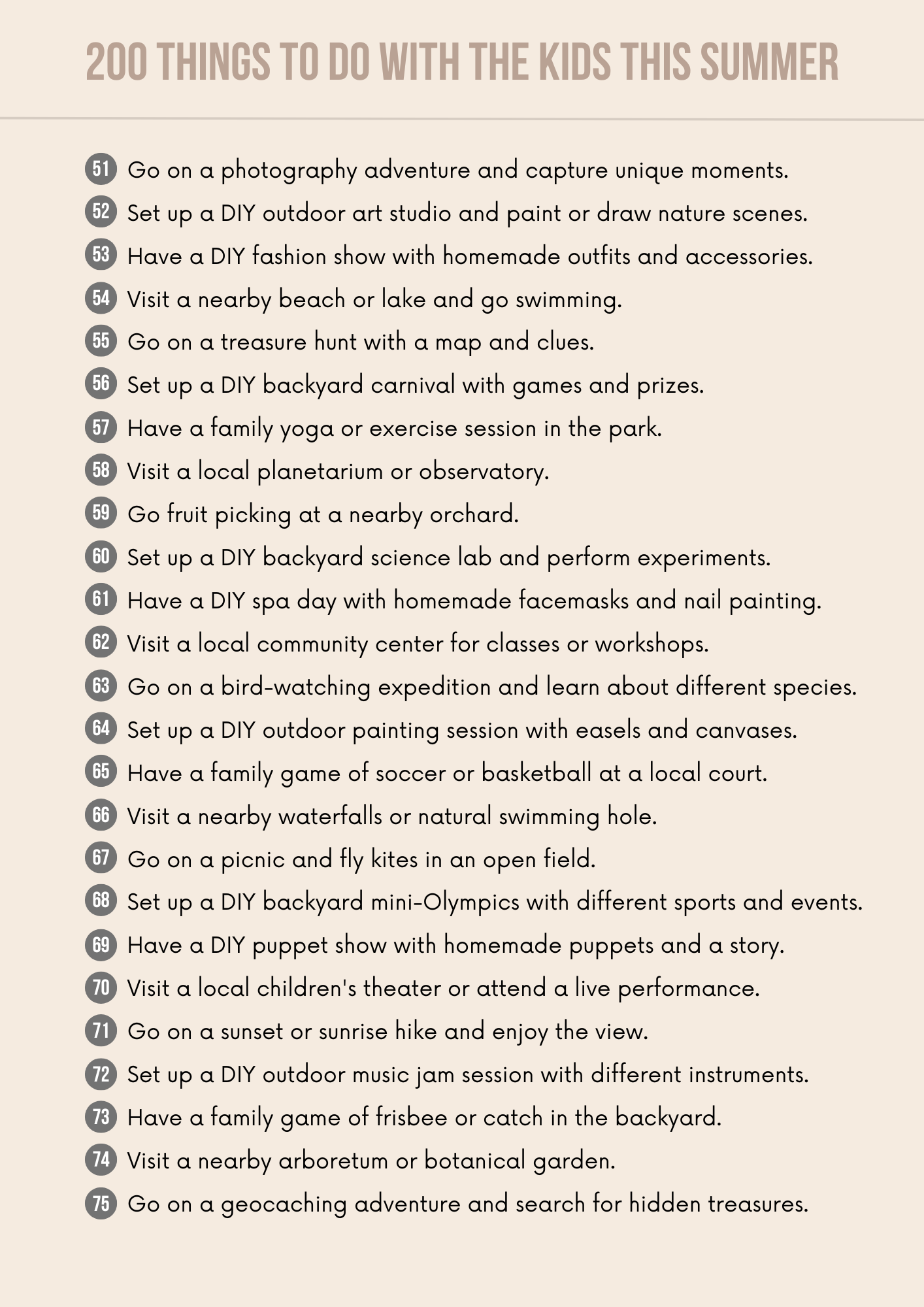 Things To Do With Kids This Summer