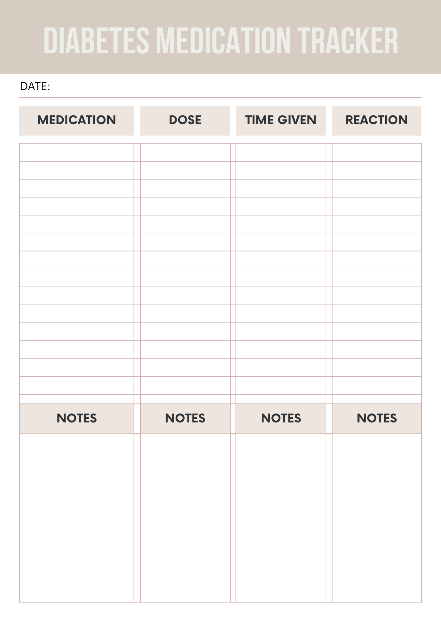 Diabetes Journal Template Daily Health Tracker for Managing Diabetes