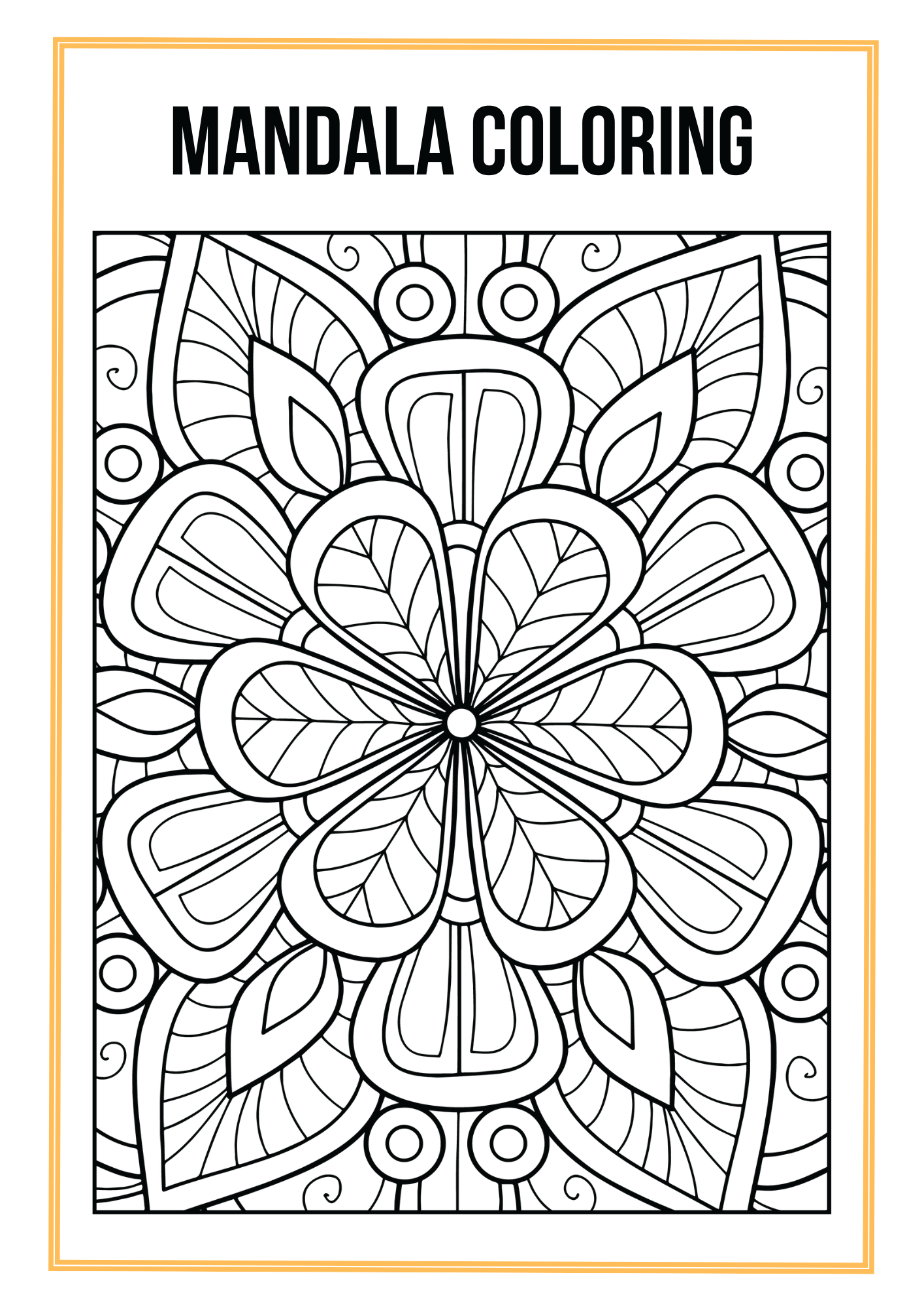 Mandala Coloring Worksheet Set Editable Canva Template for Relaxation