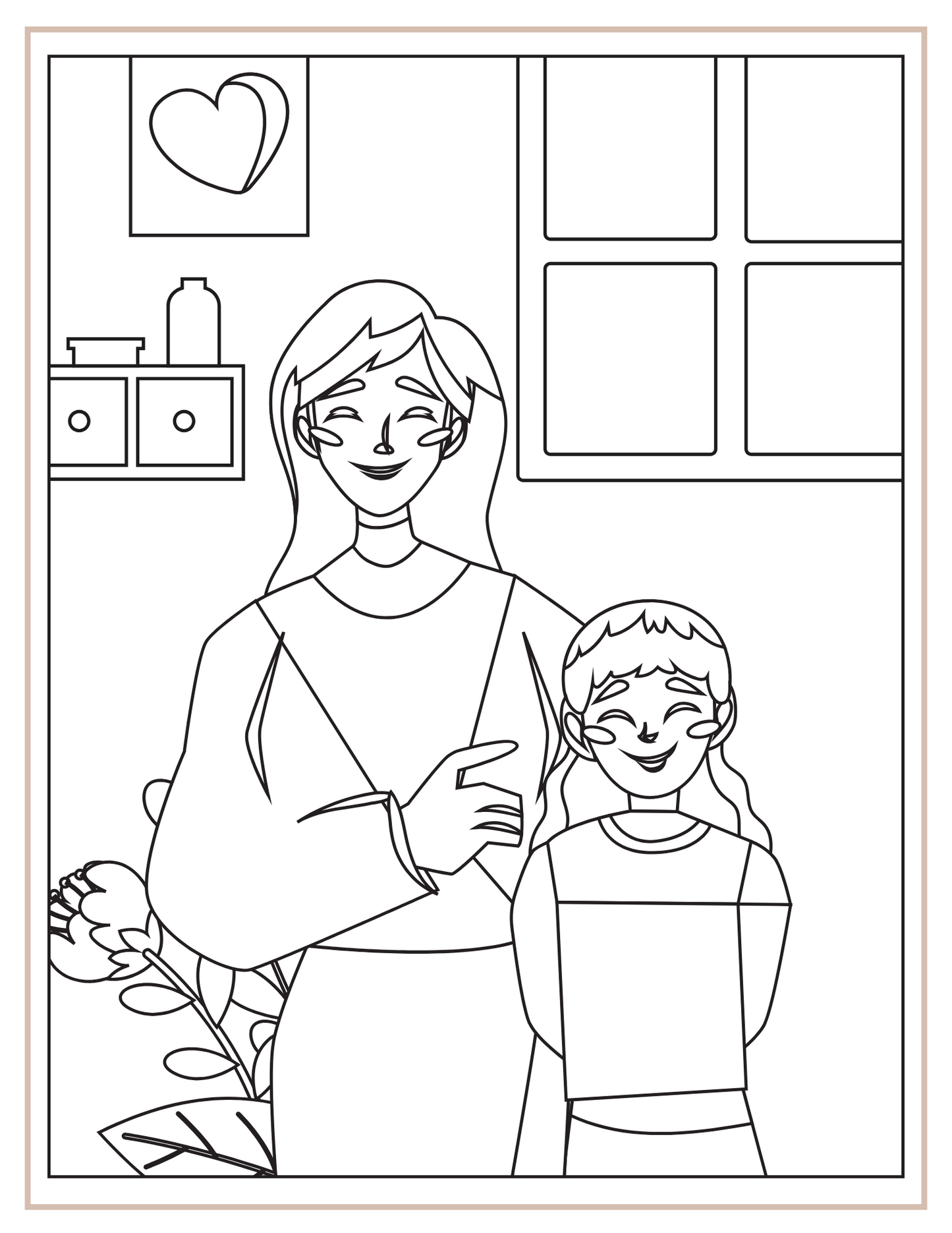 Mothers Day Coloring Book Editable Canva Template for Kids Gifts