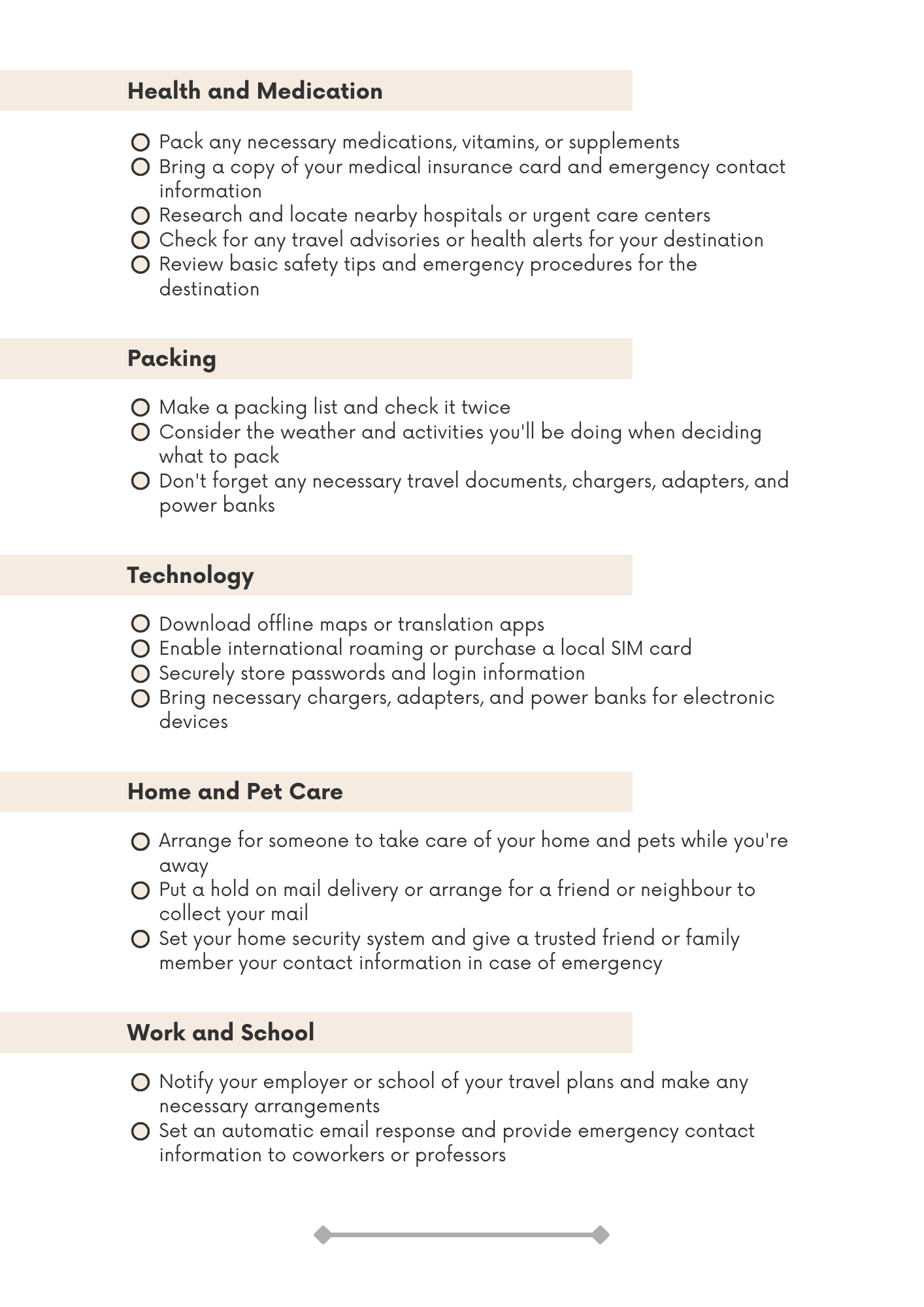 Travel Checklists Template for Easy Trip Planning