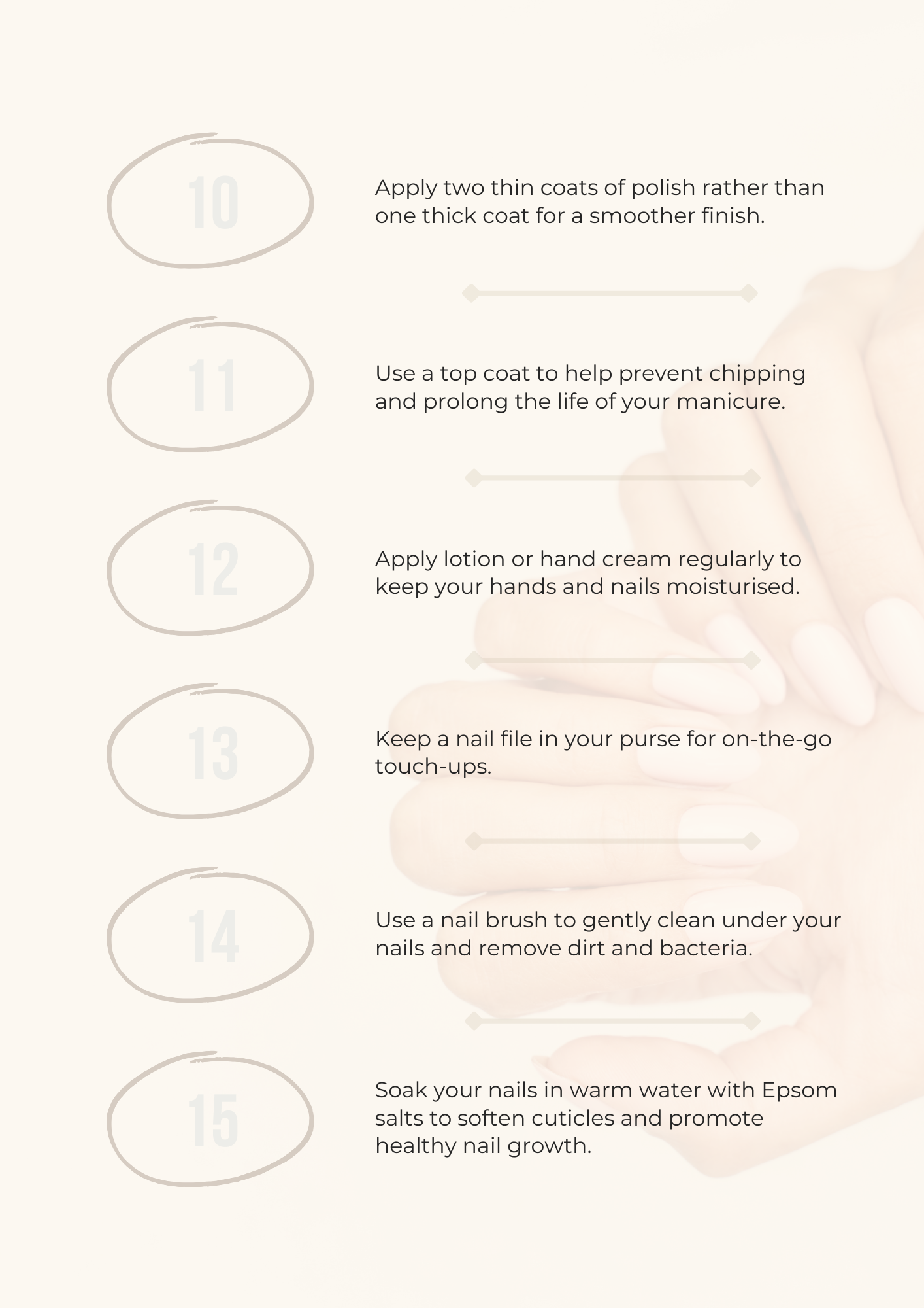 50 Tips Tricks for Nail Care Editable Canva Template Beauty Salons