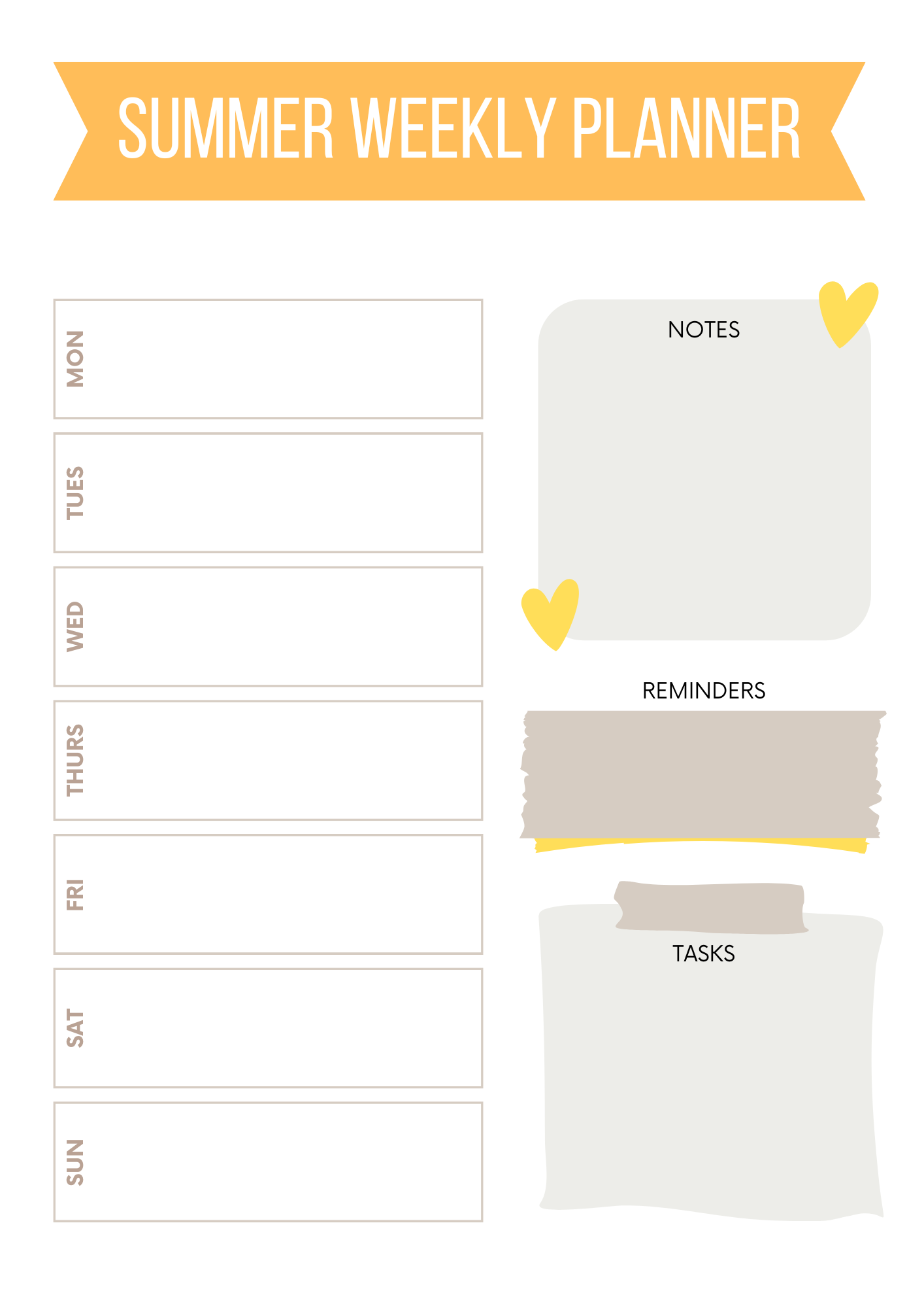 Canva Free Editable Kids Summer Planner Template