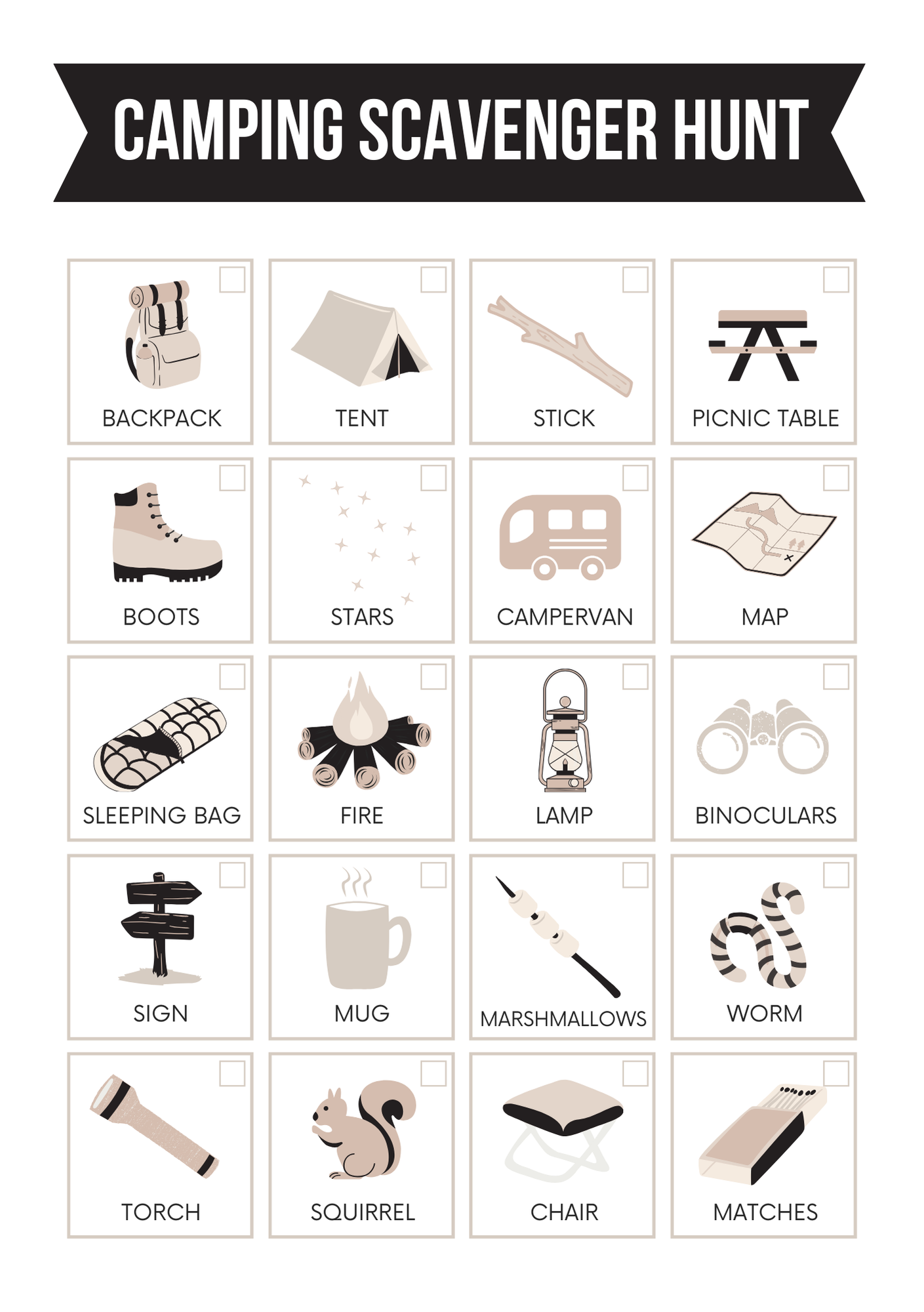 Kids Scavenger Hunt Bundle Editable Canva Template for Outdoor Fun