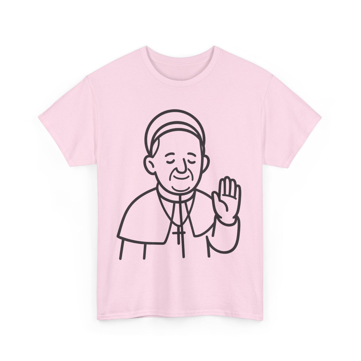 Bendición del Papa Francisco con arte lineal minimalista | Diseño de contorno transparente