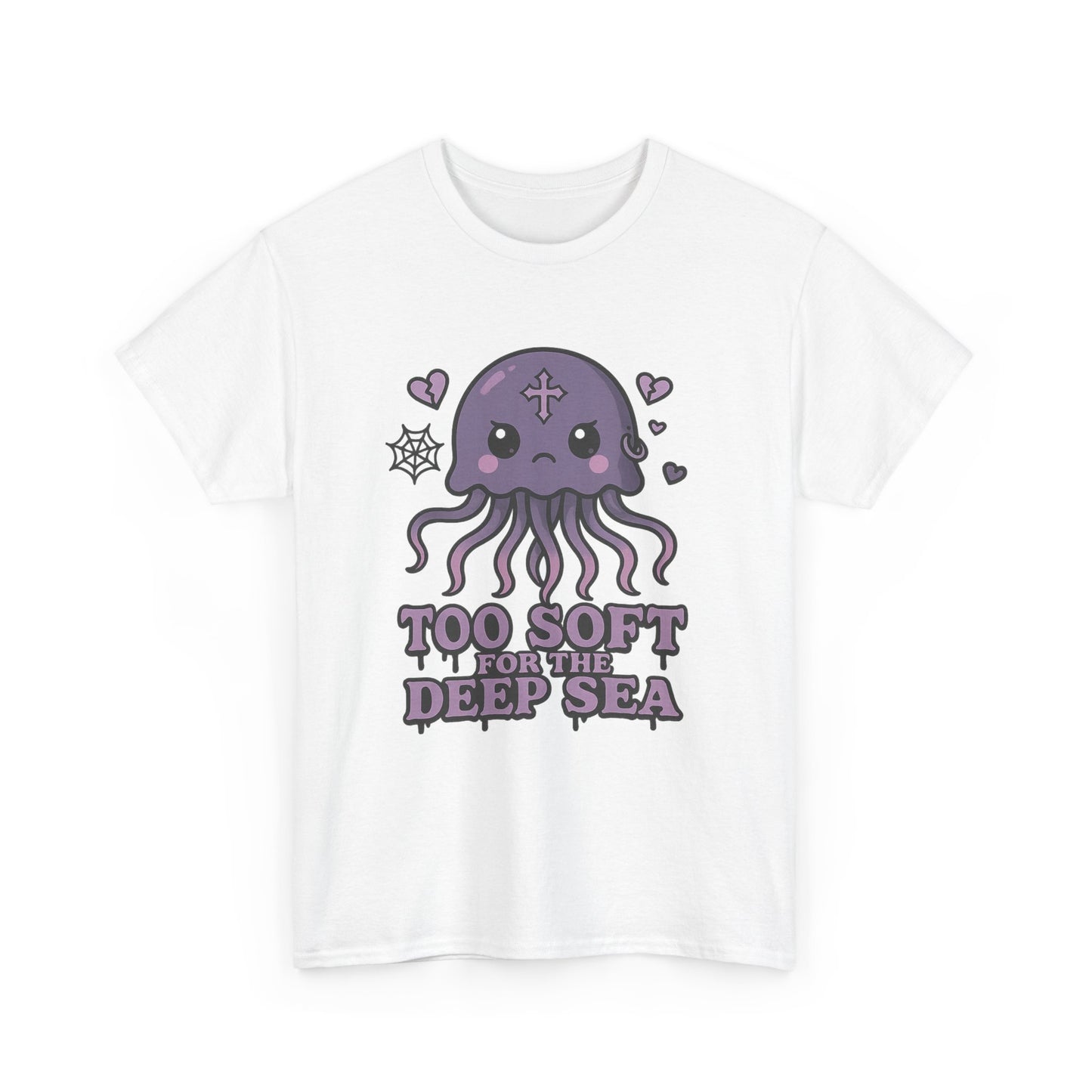 Diseño de camiseta de medusa gótica pastel "Demasiado suave para las profundidades marinas"
