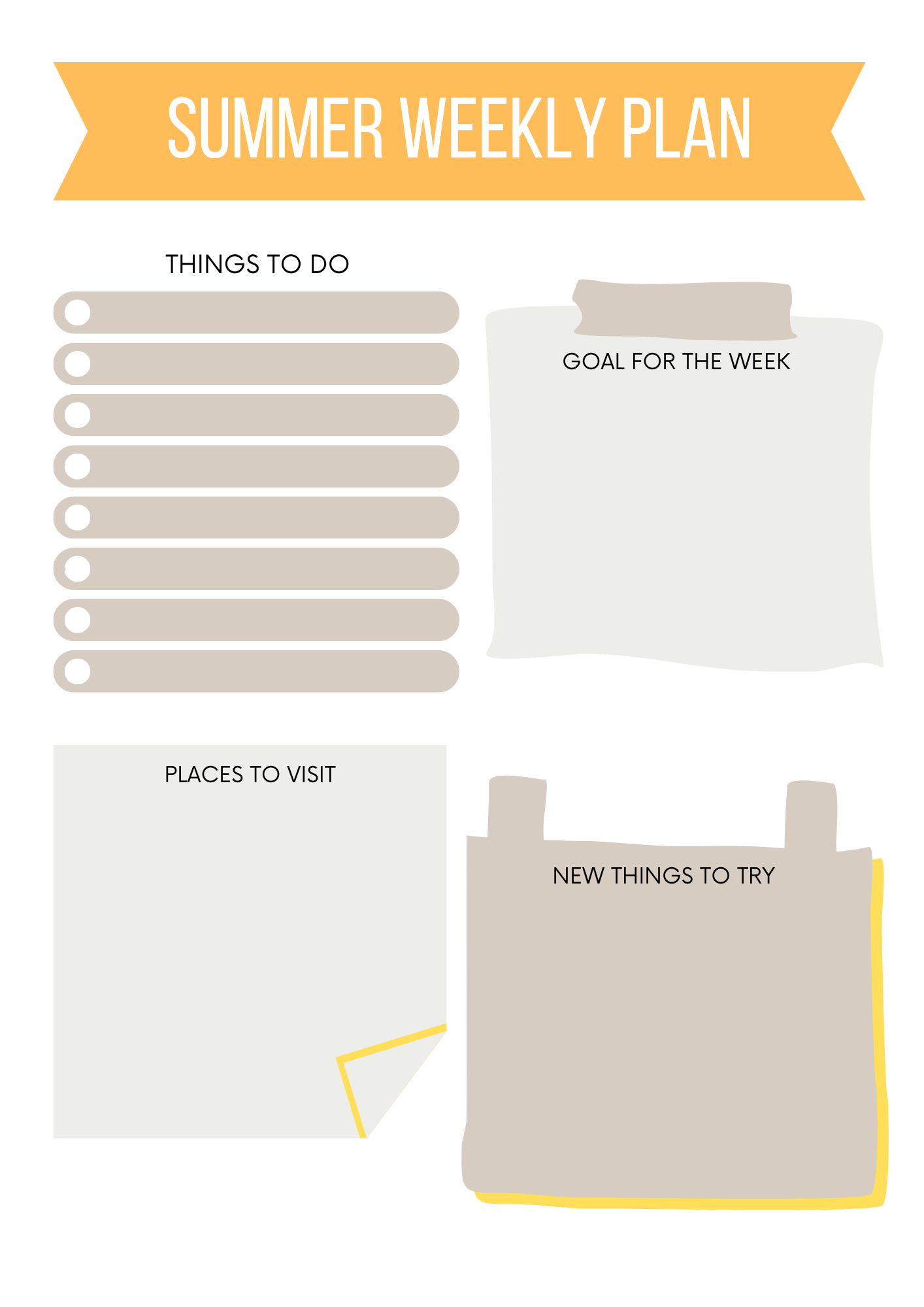 Canva Free Editable Kids Summer Planner Template