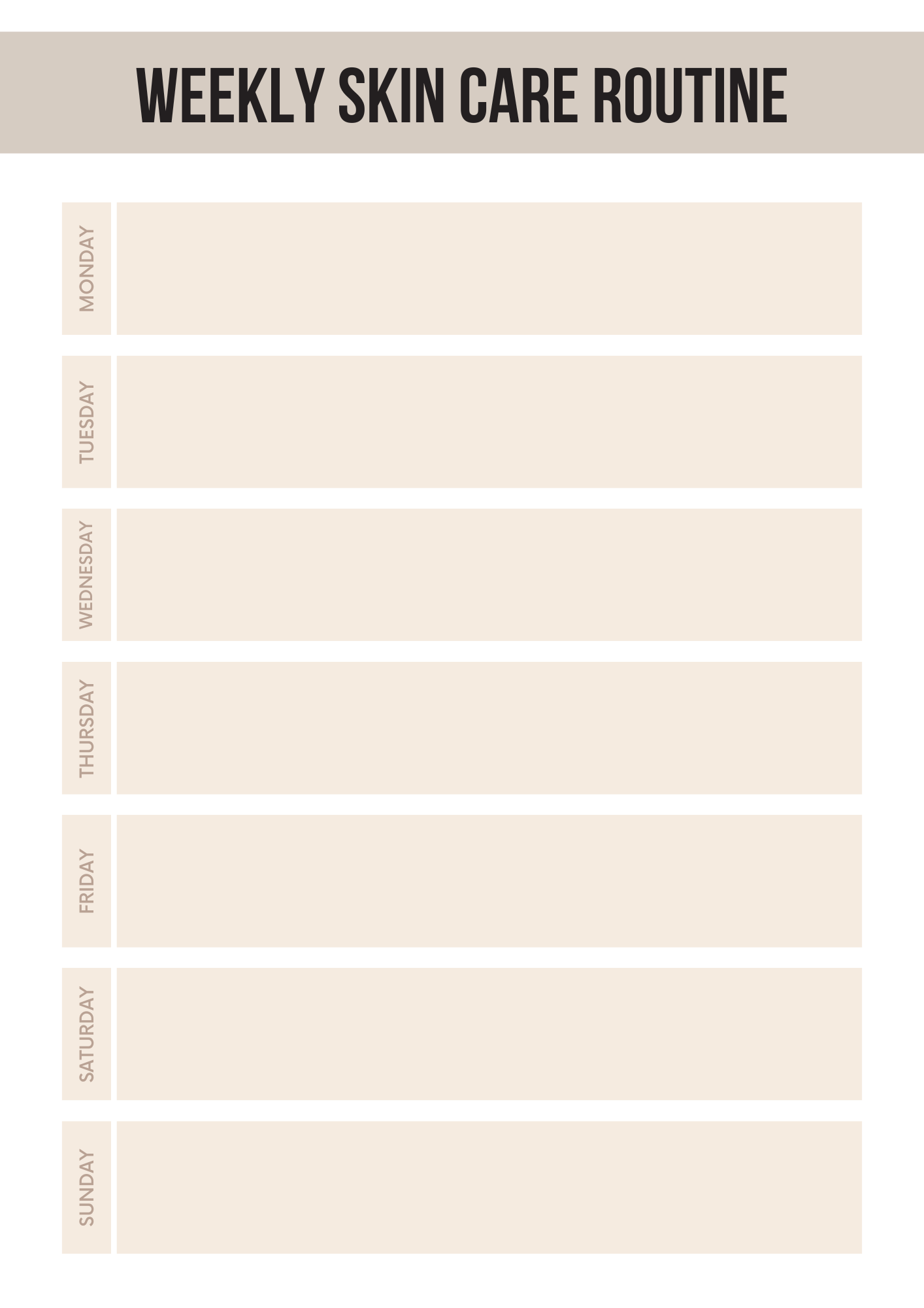 Skin Care Planner Editable Canva Template for Beauty Routines Tracking