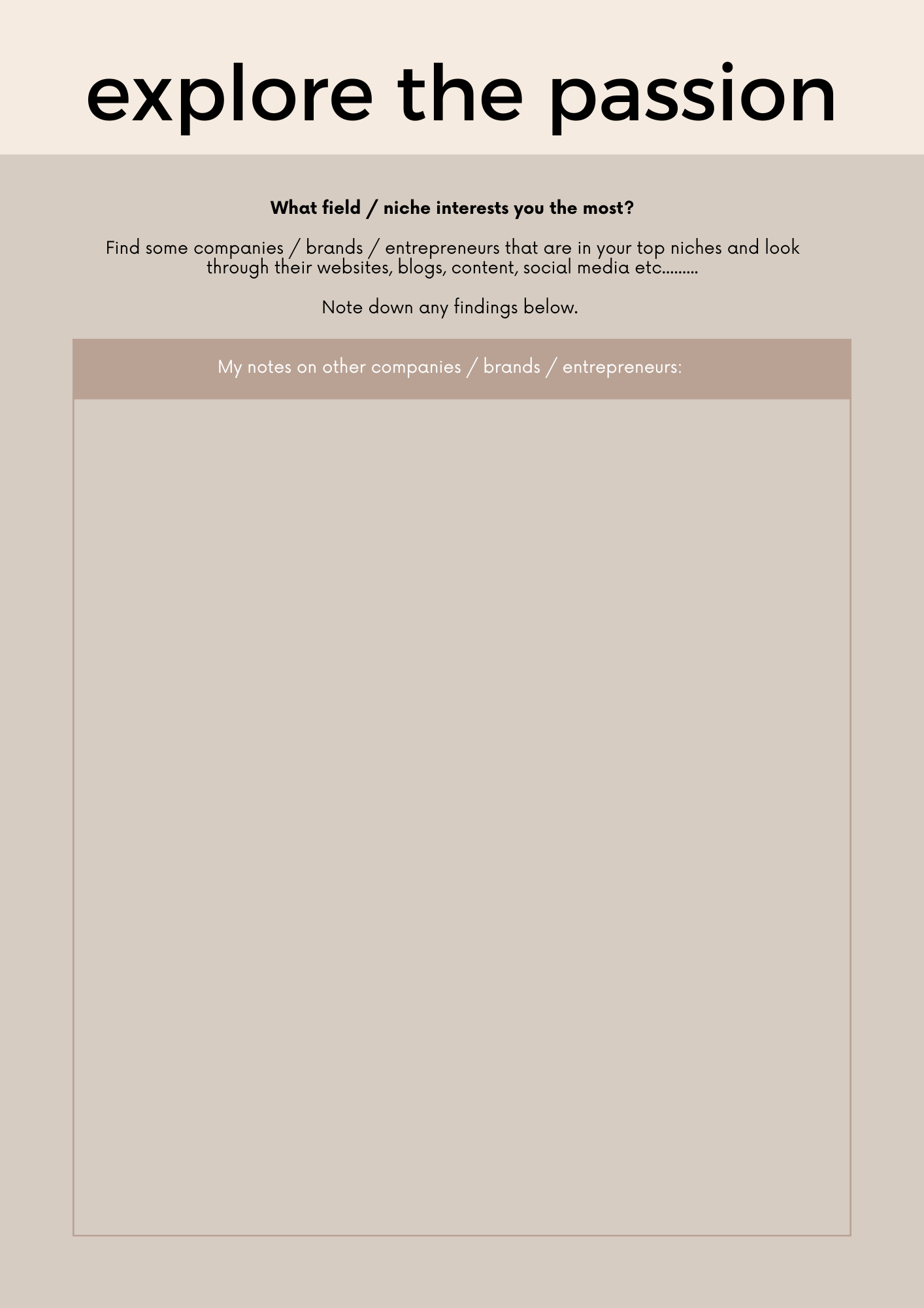 Find Your Passion Journal & Workbook Self-Discovery Guide with Canva Editable Templates