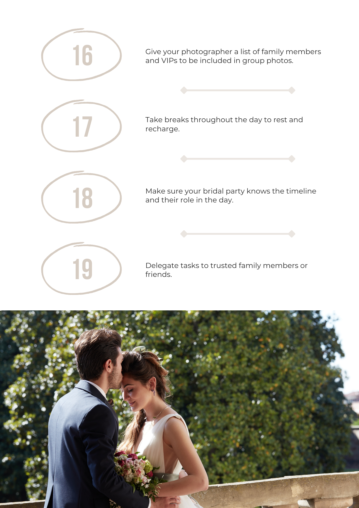 50 Essential Tips for a Stress-Free Wedding Day Canva Free Editable Template