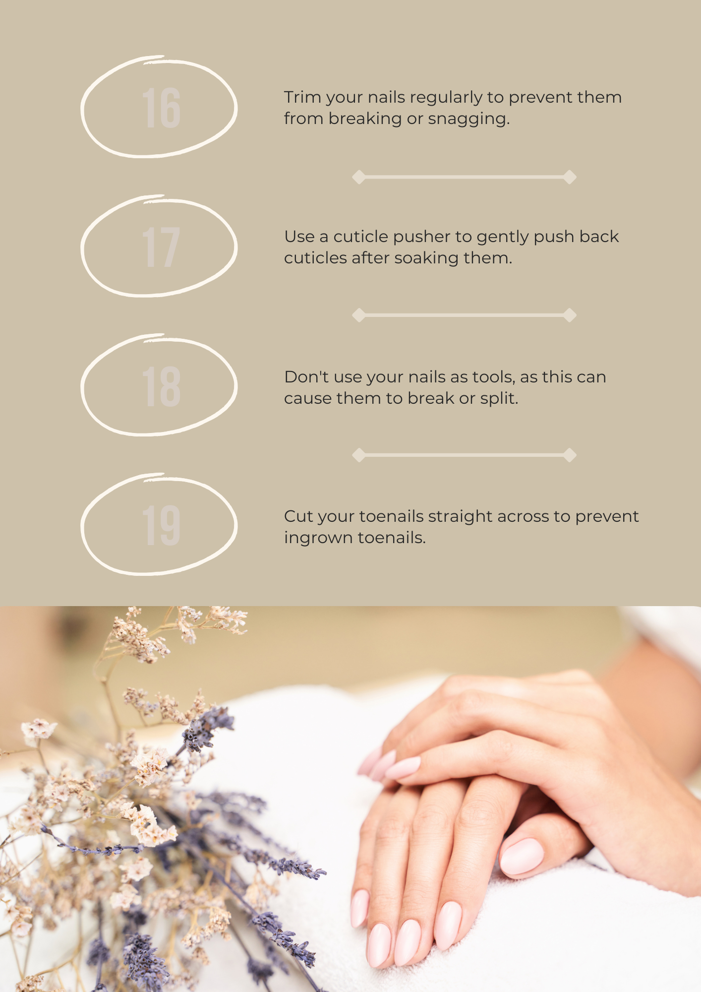 50 Tips Tricks for Nail Care Editable Canva Template Beauty Salons