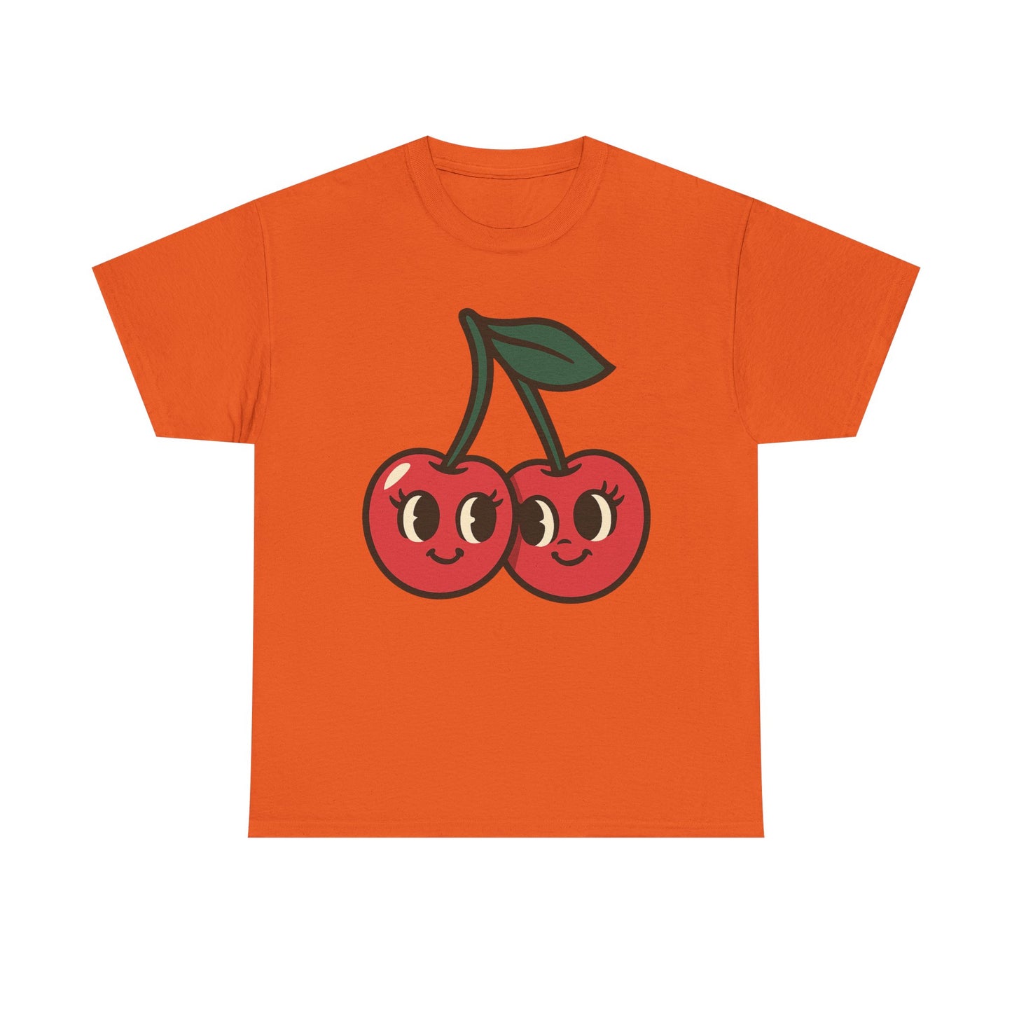 Cerezas lindas, diseño italiano, arte, estilo retro de dibujos animados, fruta con pestañas