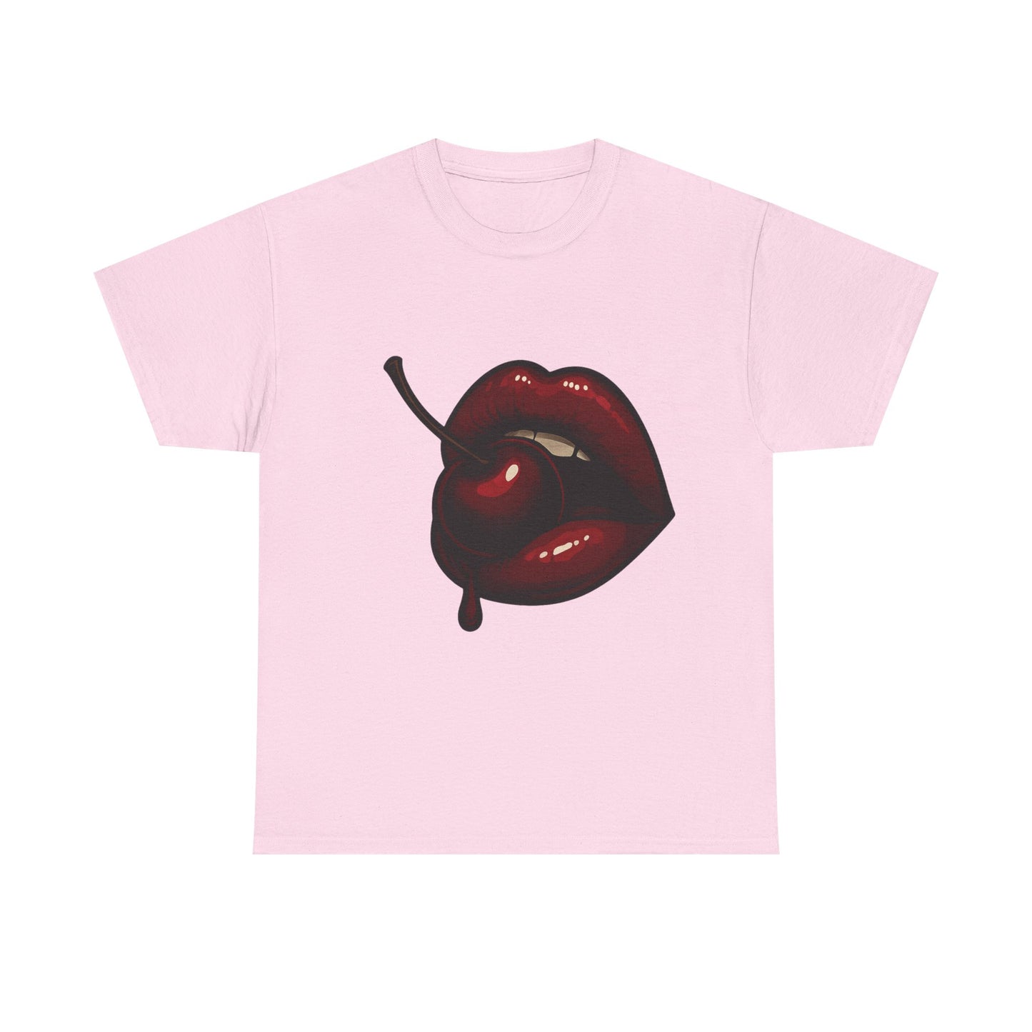 Labios de cereza seductores, diseño italiano, arte retro glam, bocado de fruta oscura