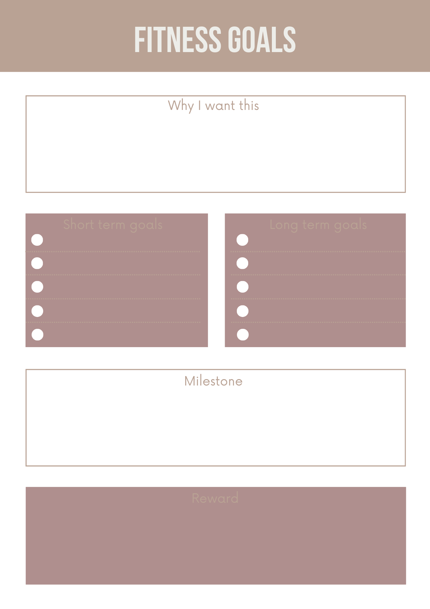 Fitness Planner Canva Free Editable Template