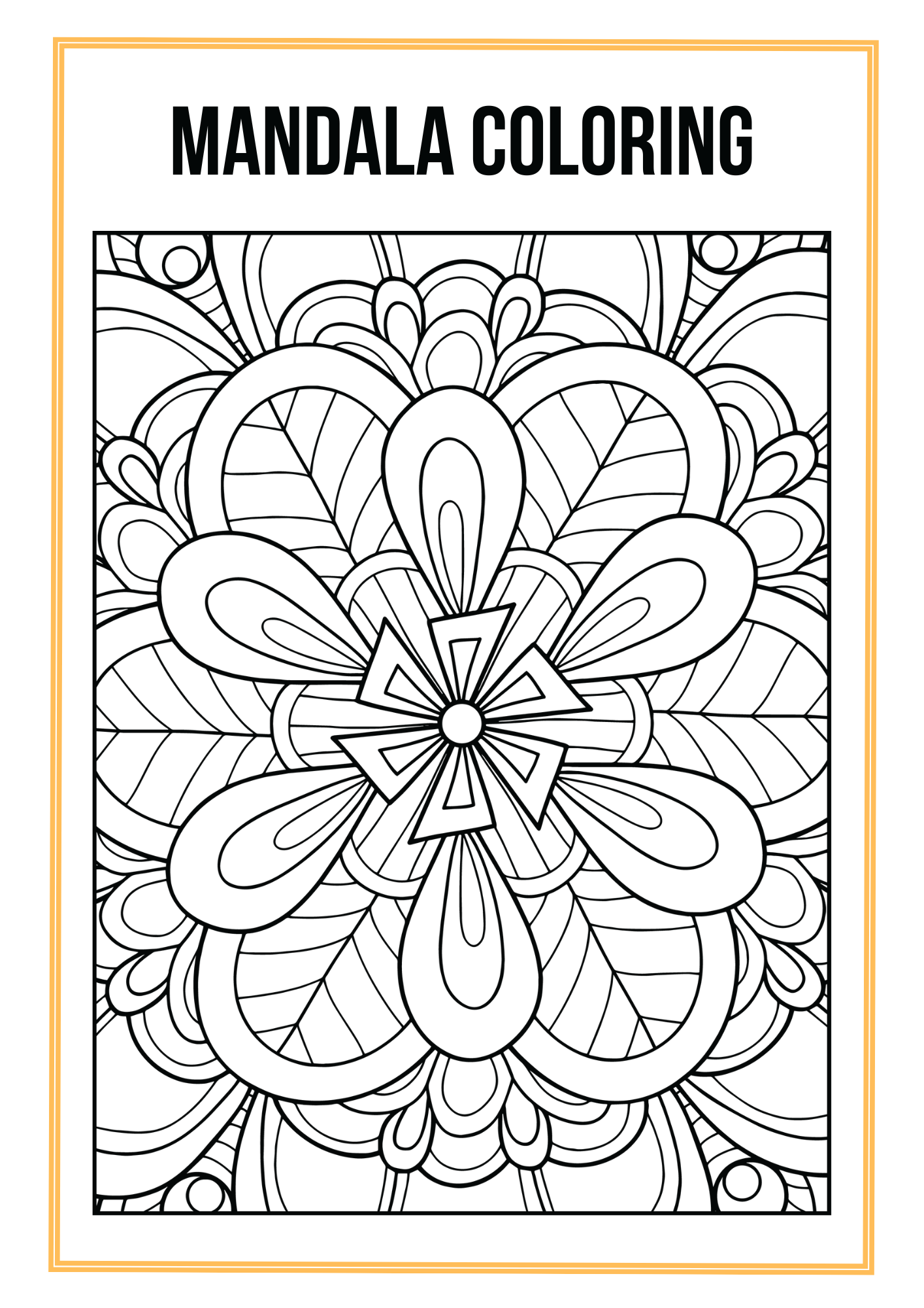 Mandala Coloring Worksheet Set Editable Canva Template for Relaxation