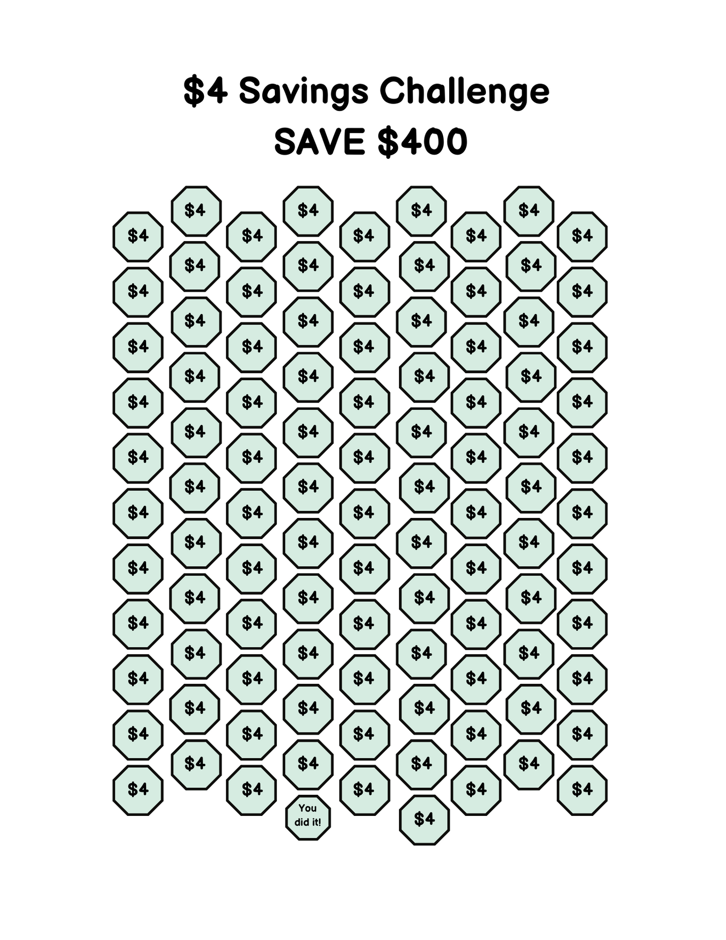 Money Saving 2025 Challenge Editable Canva Template for Financial Goals