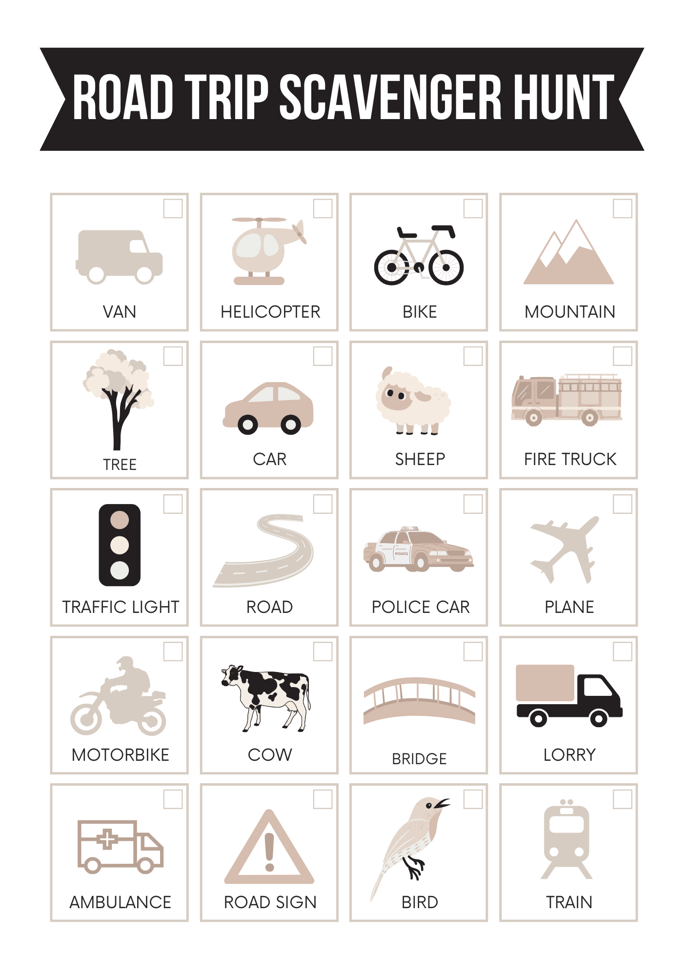 Kids Scavenger Hunt Bundle Editable Canva Template for Outdoor Fun