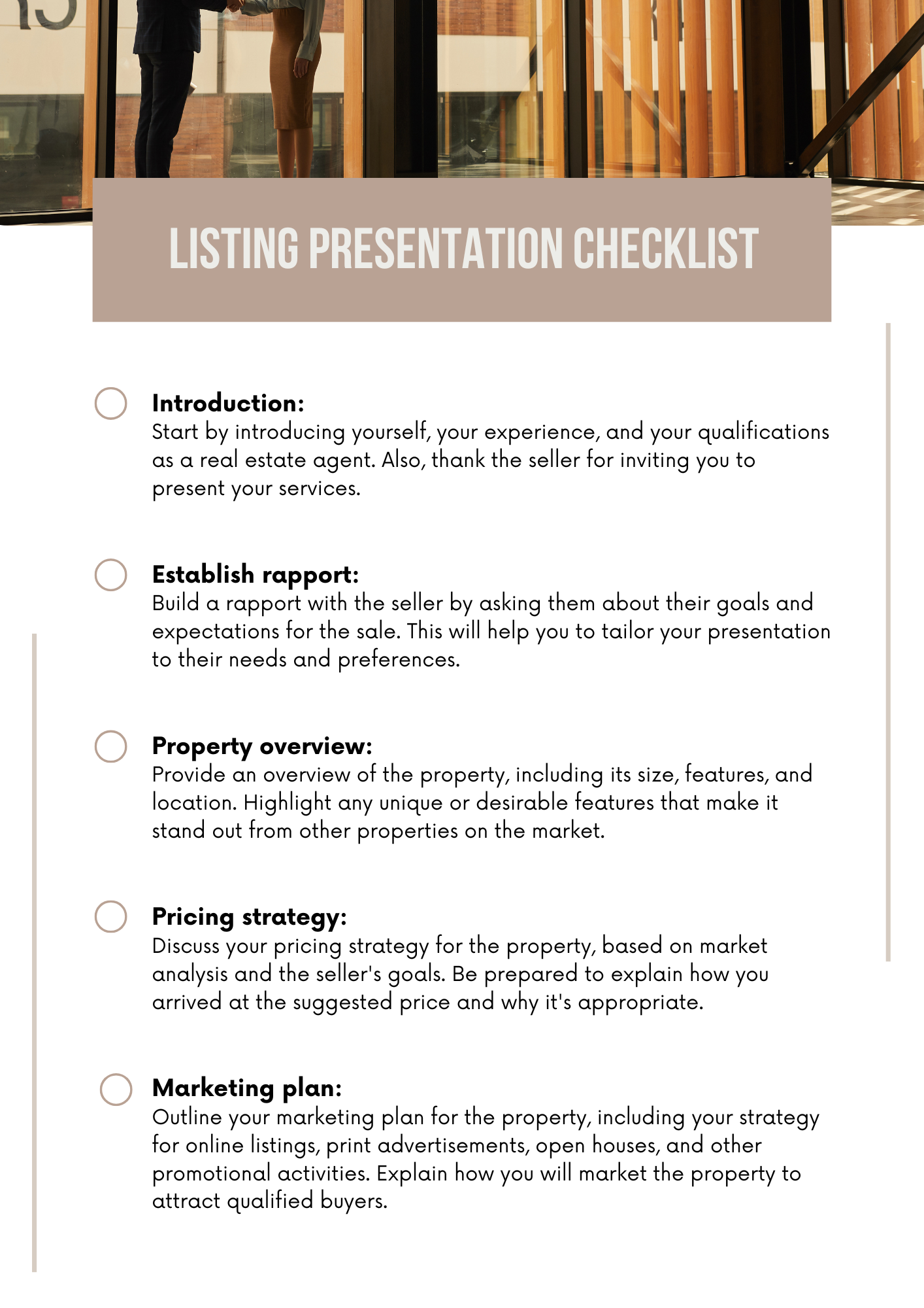 Real Estate Agent Checklists Editable Canva Template for Property Managers