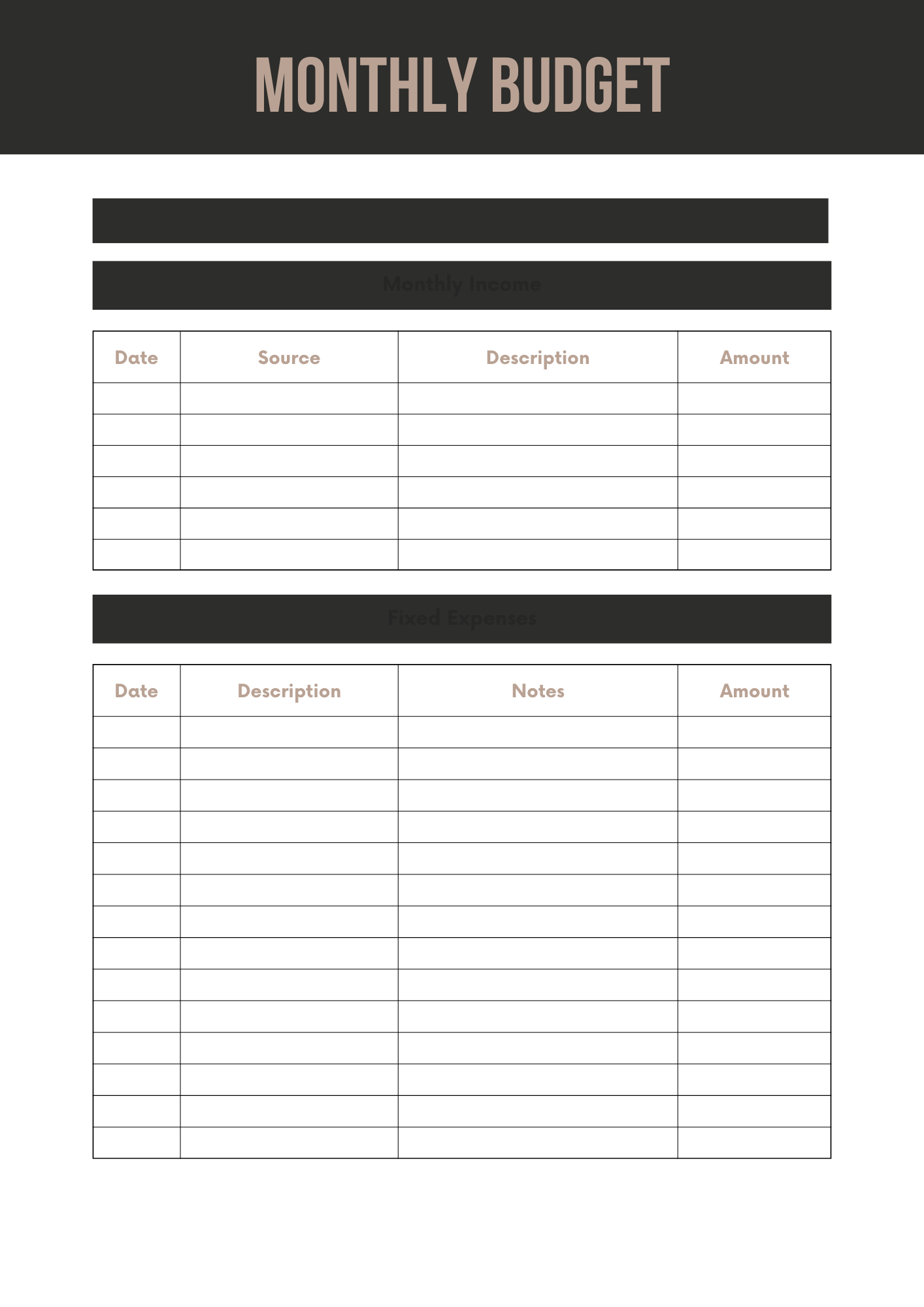 Financial Planner Editable Canva Template for Budget Management Success