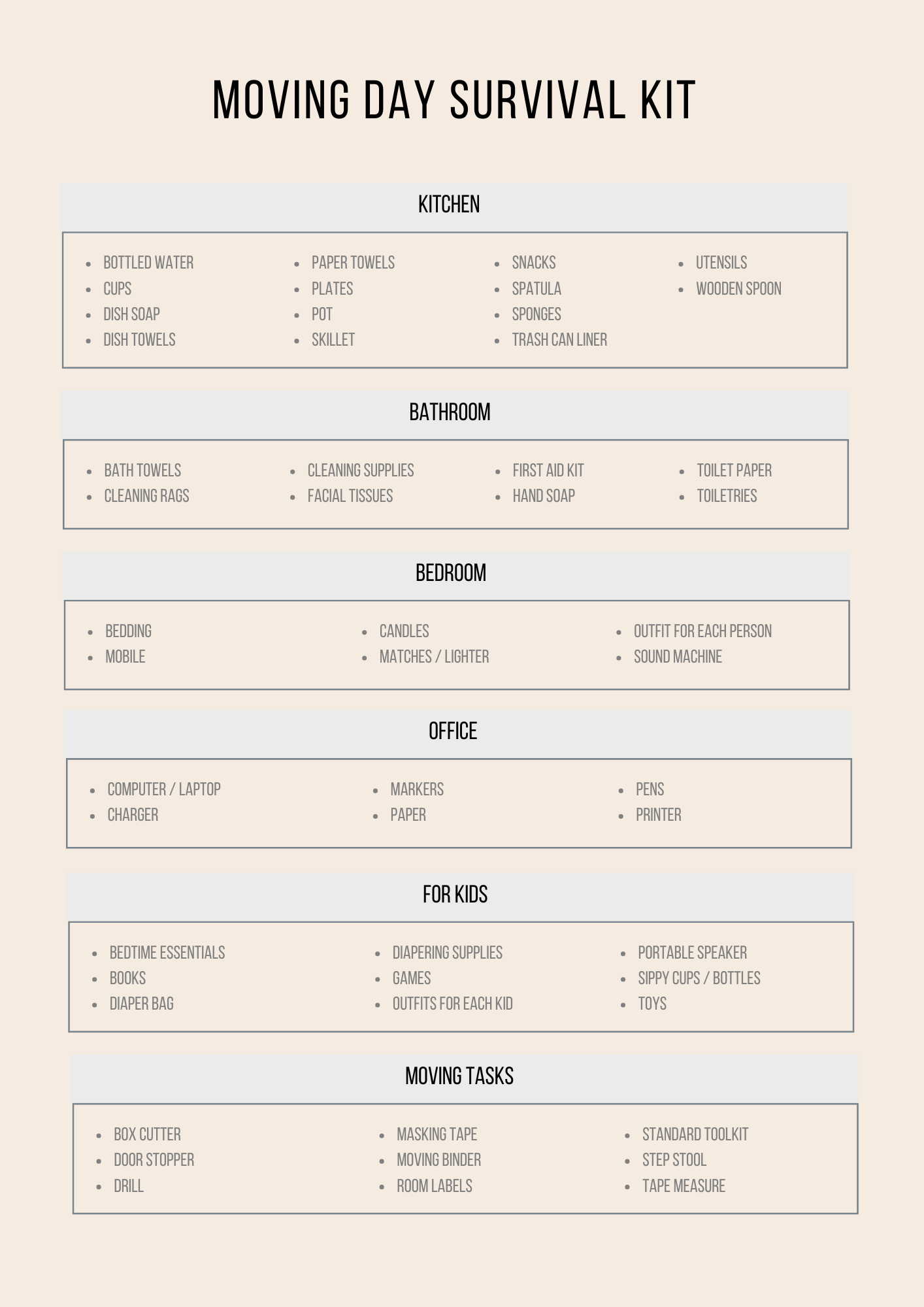 Relocation Planner Canva Free Editable Template