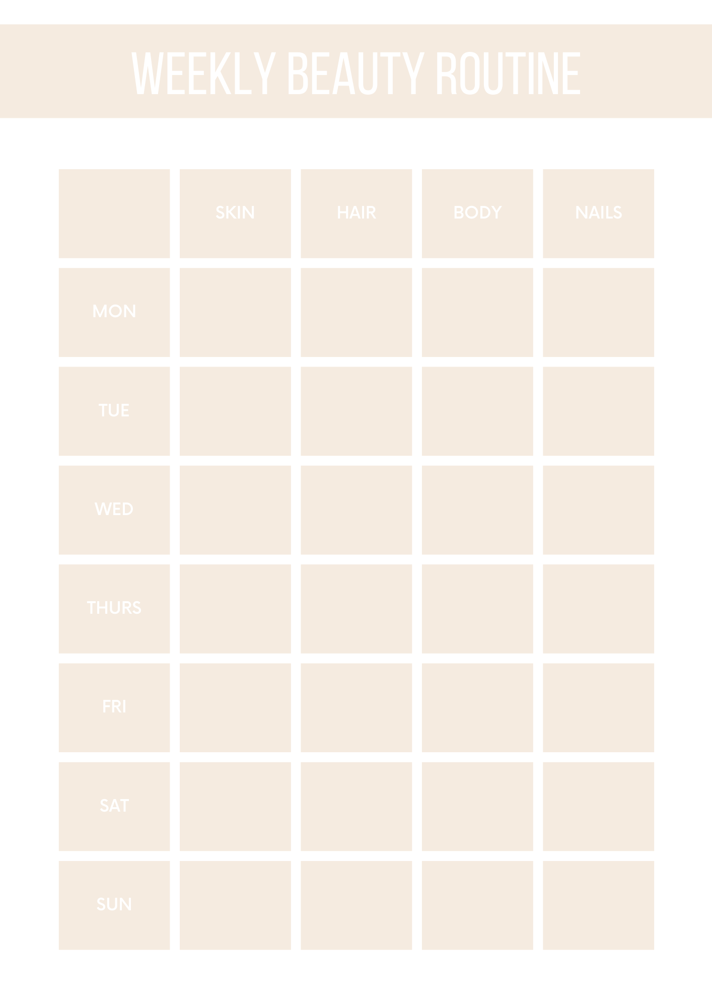 Beauty Planner Editable Canva Template for Skincare Routine