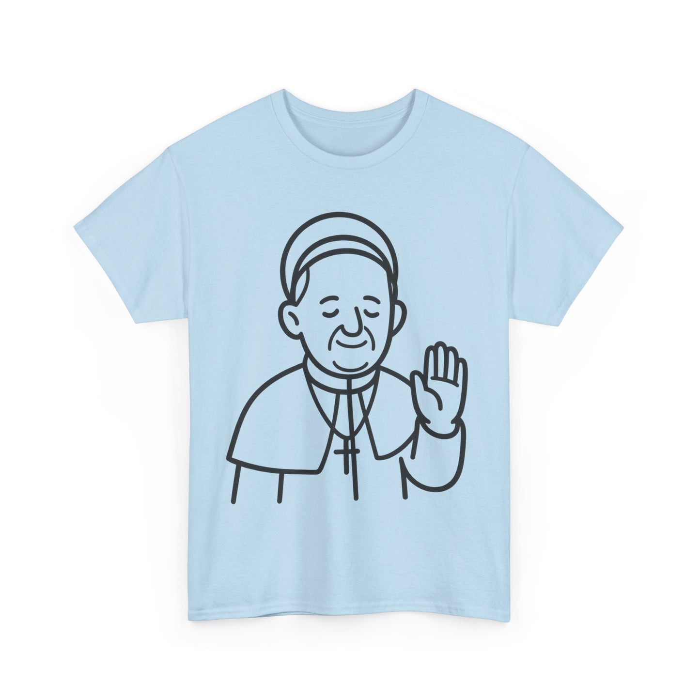 Bendición del Papa Francisco con arte lineal minimalista | Diseño de contorno transparente