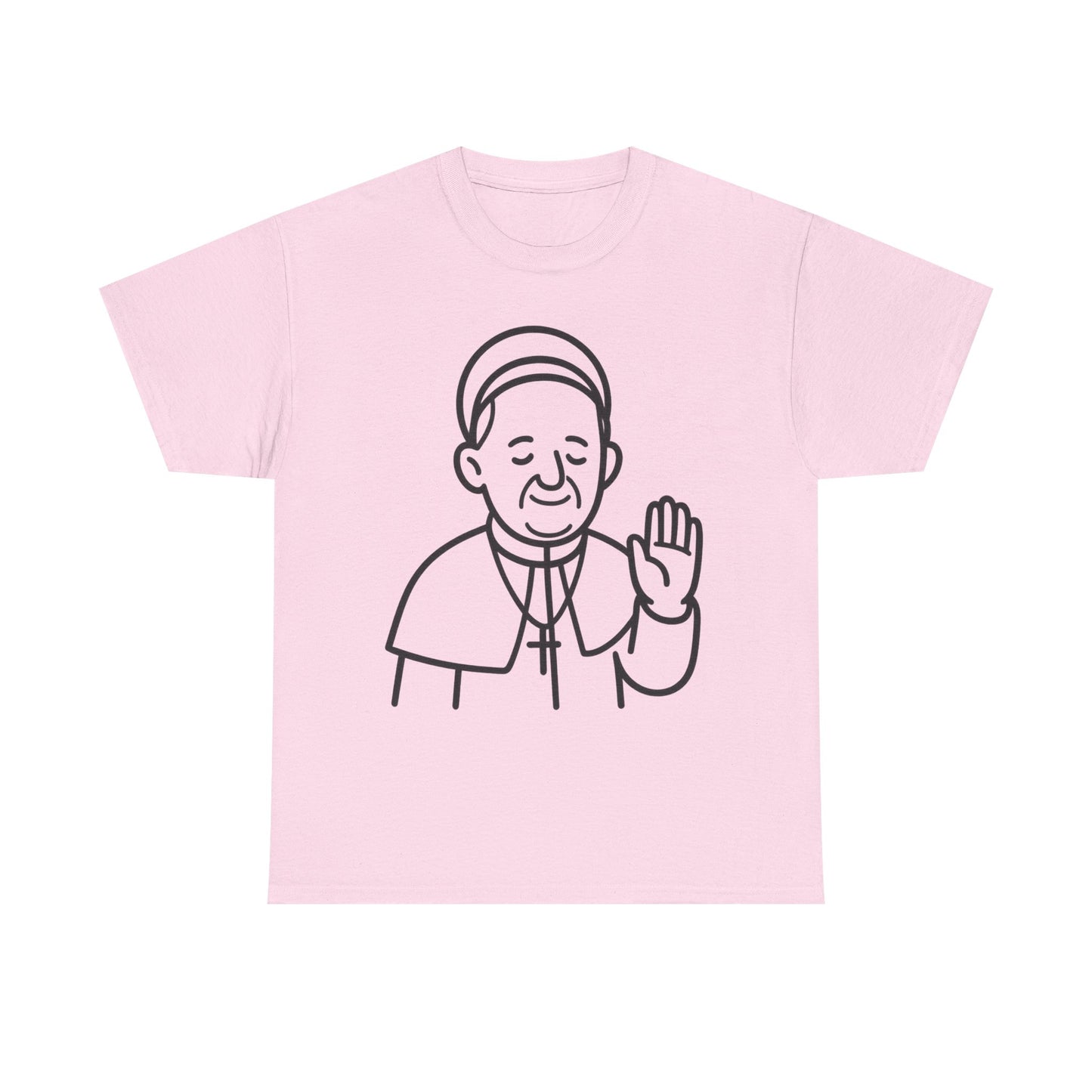 Bendición del Papa Francisco con arte lineal minimalista | Diseño de contorno transparente