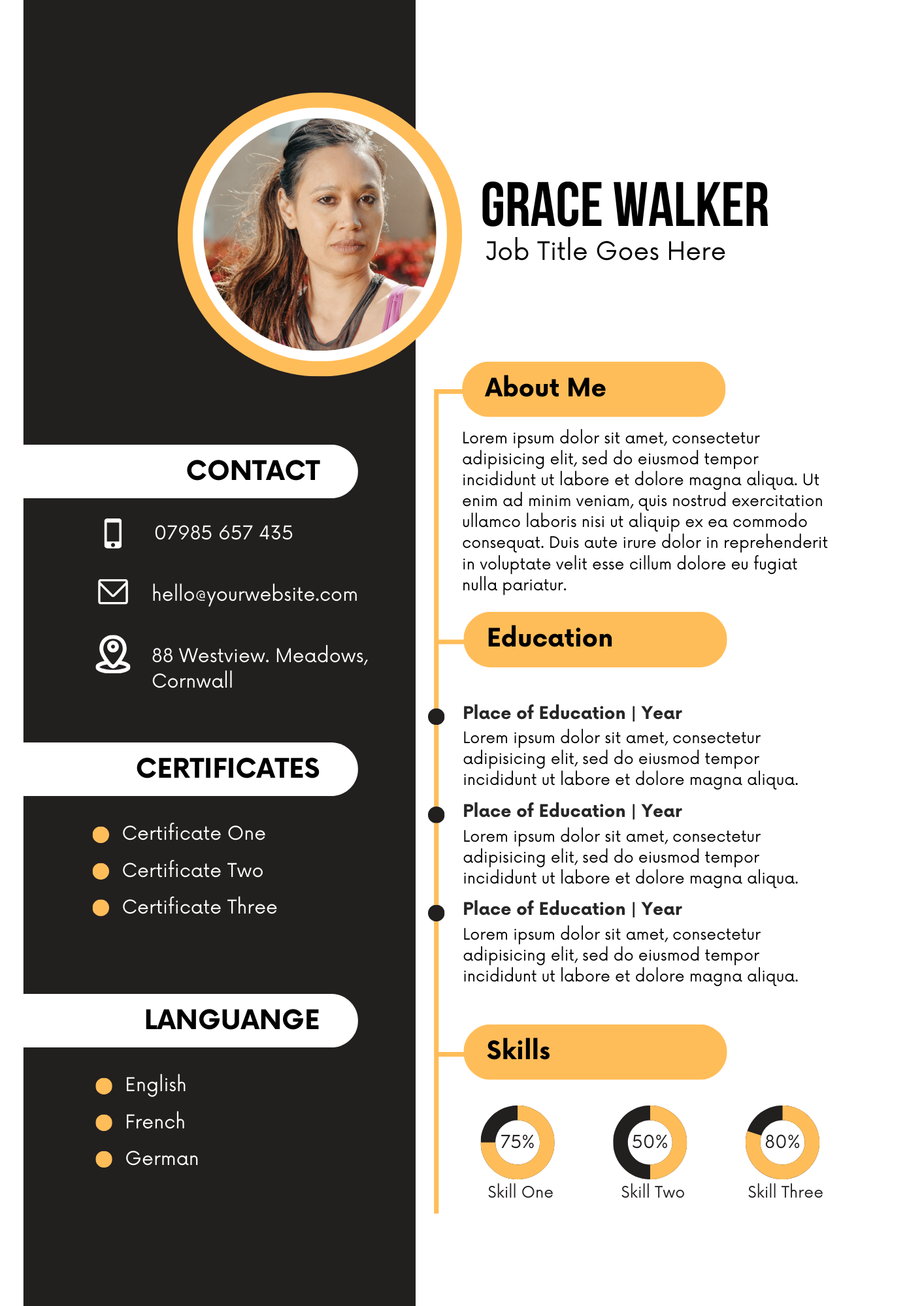 CV Templates Editable Canva Template for Professional Resumes