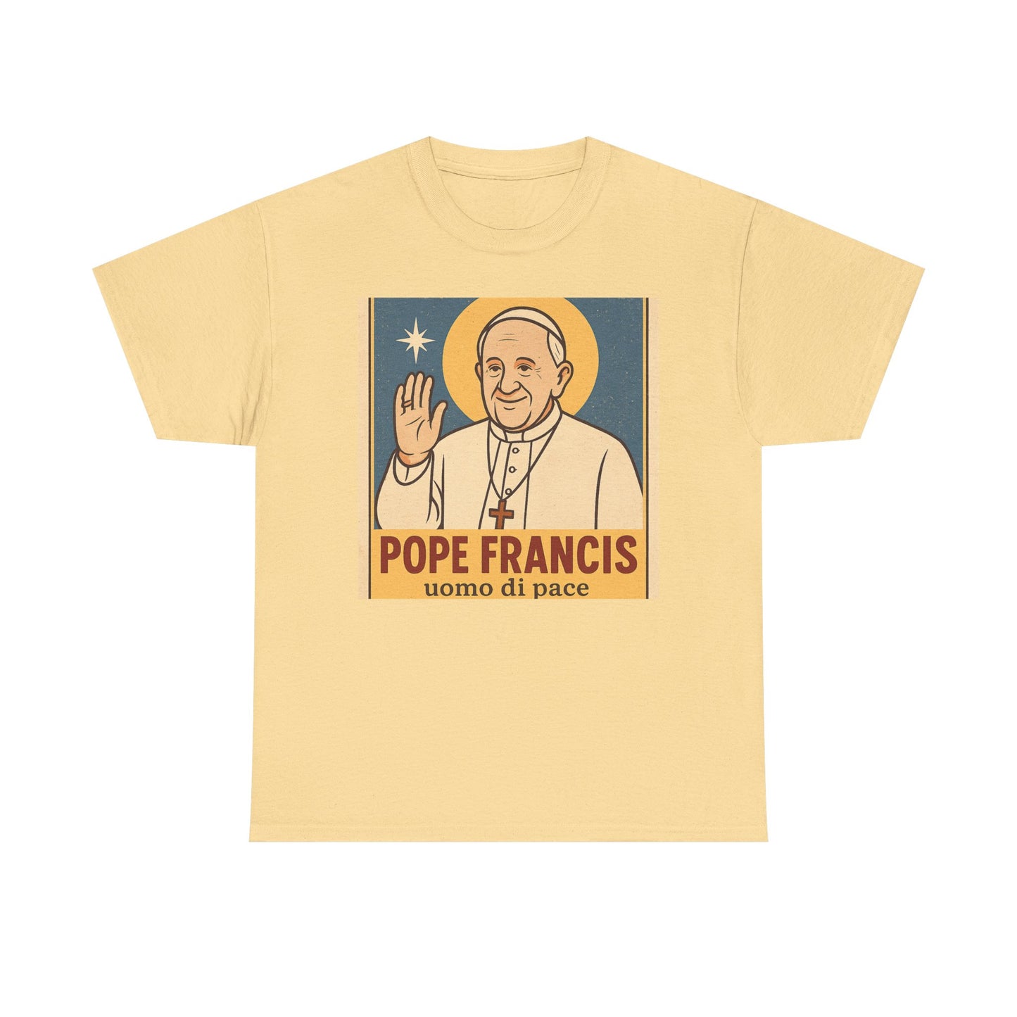 Cartel Vintage Papa Francisco | Impresión católica retro del Hombre de Paz
