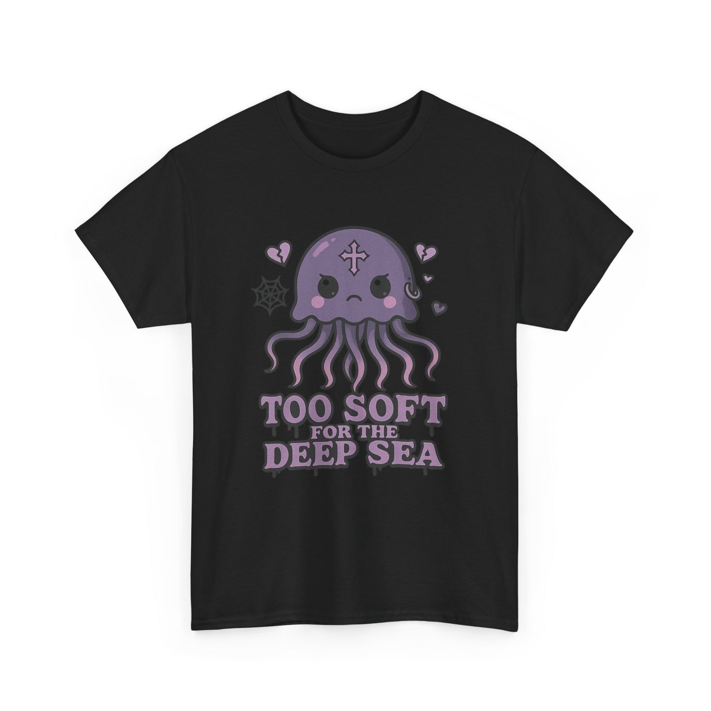 Diseño de camiseta de medusa gótica pastel "Demasiado suave para las profundidades marinas"