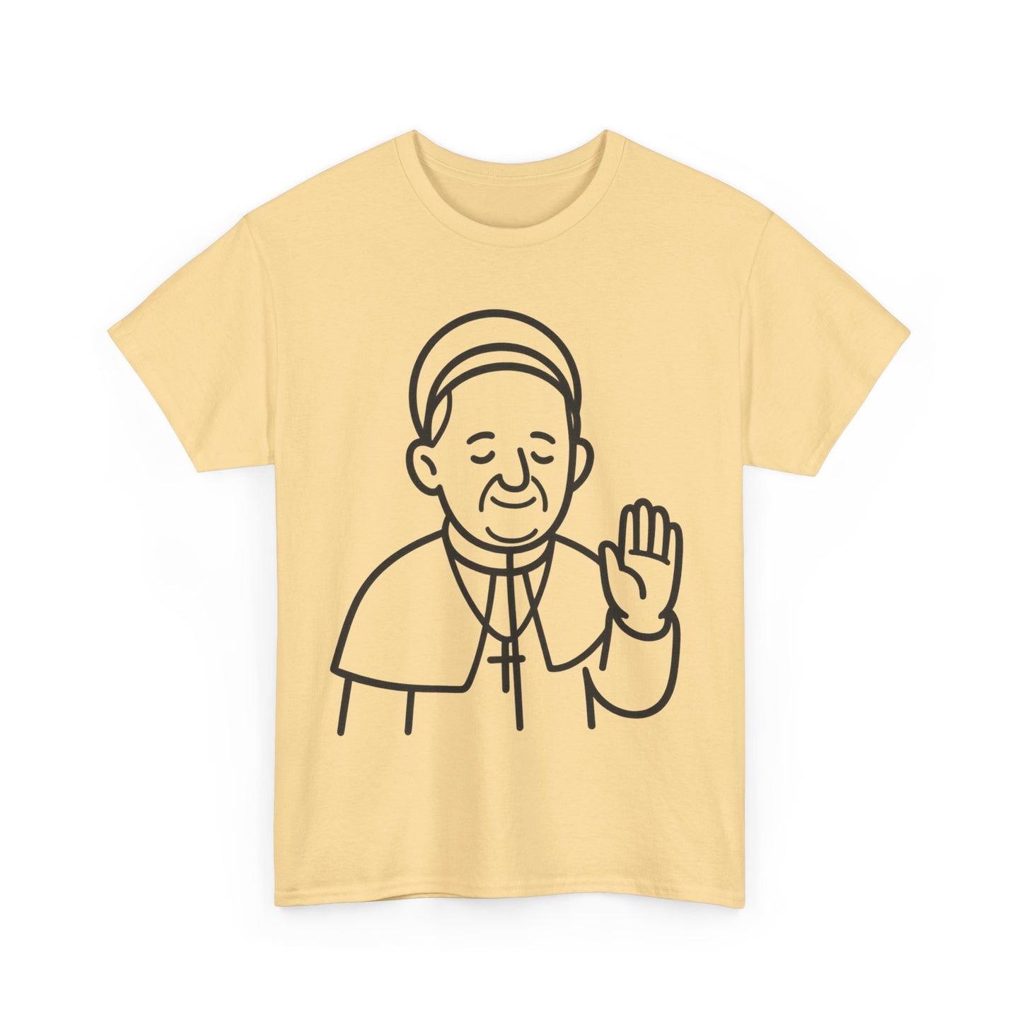 Bendición del Papa Francisco con arte lineal minimalista | Diseño de contorno transparente