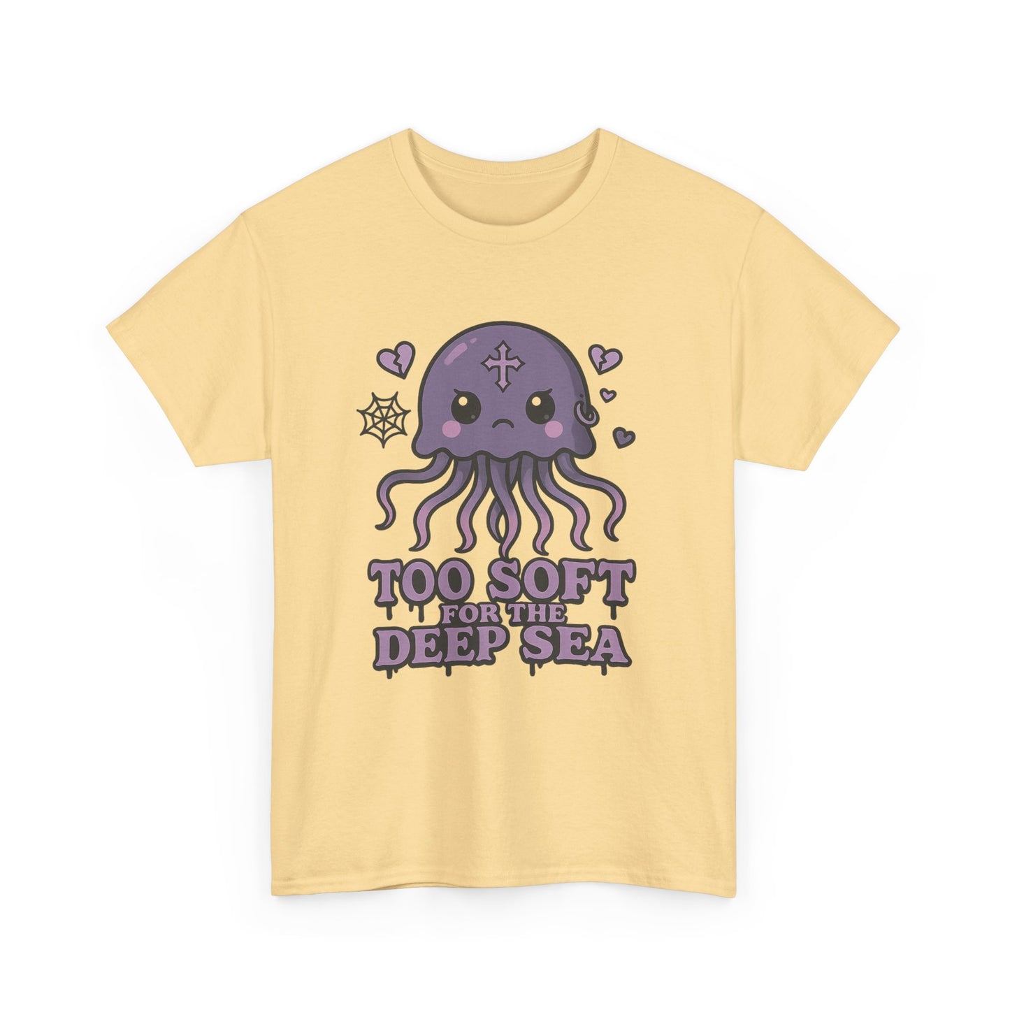 Diseño de camiseta de medusa gótica pastel "Demasiado suave para las profundidades marinas"