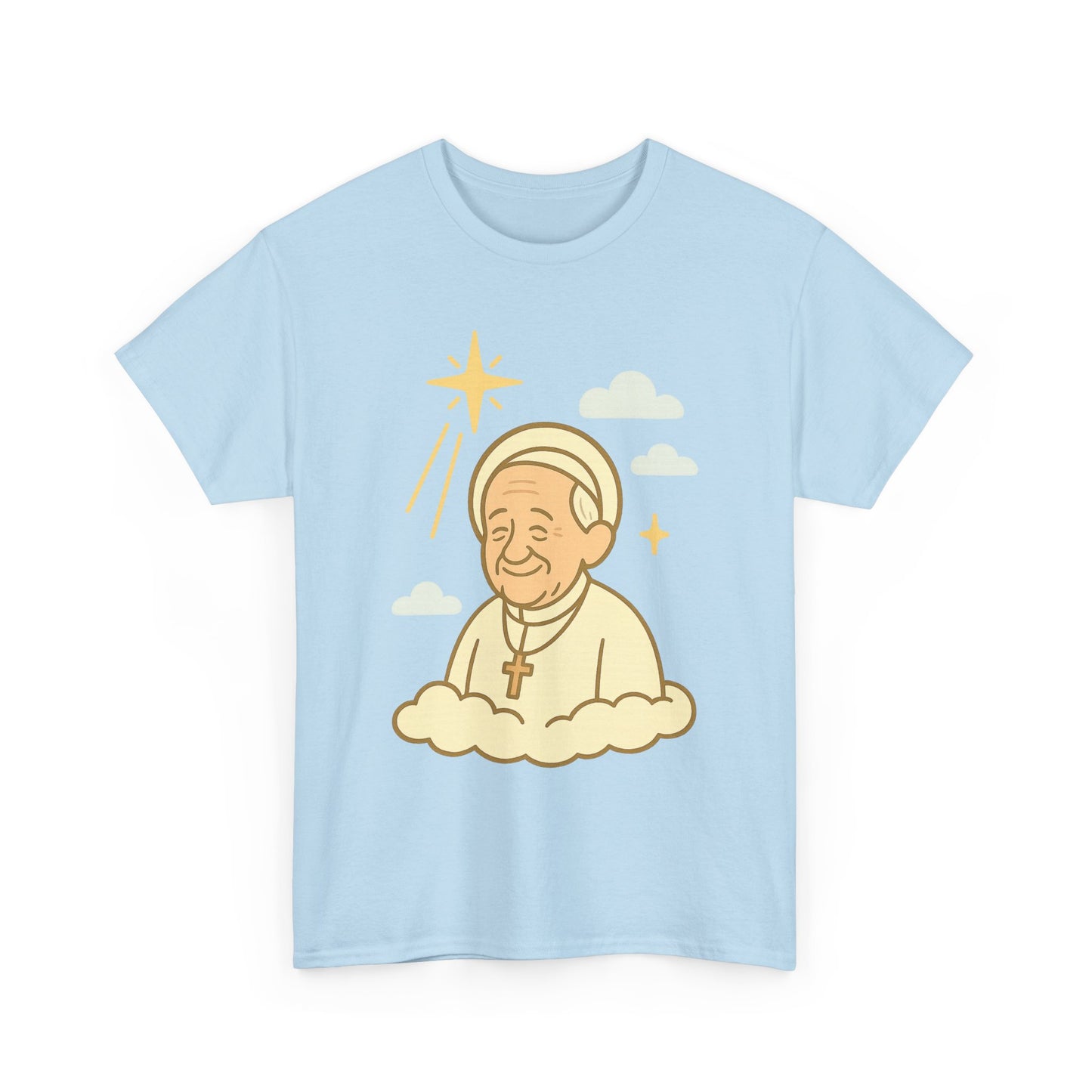 El Papa Francisco celestial en estilo de caricatura | Ilustración de tributo a la nube flotante
