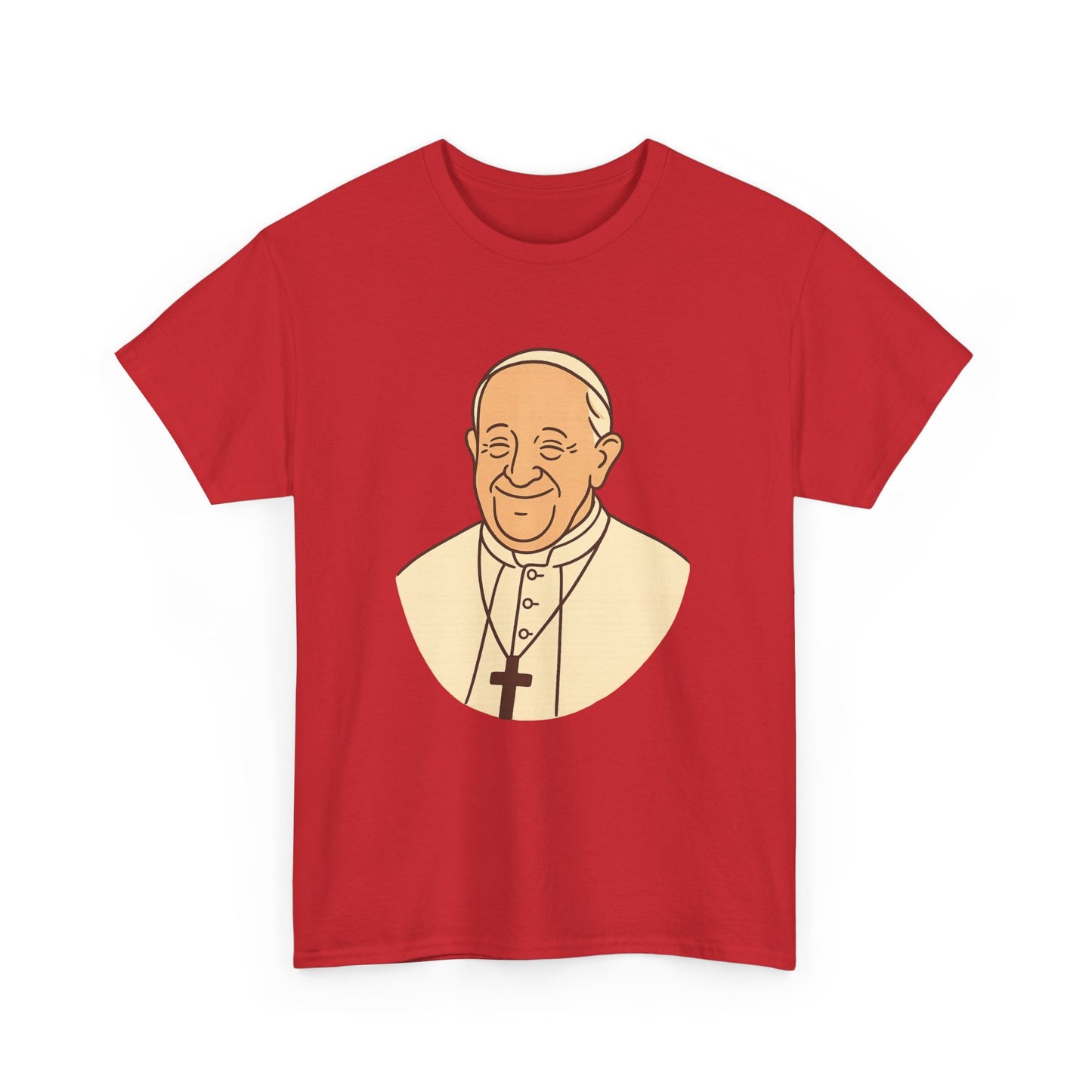 Retrato minimalista kawaii del Papa Francisco | Ilustración transparente de color suave