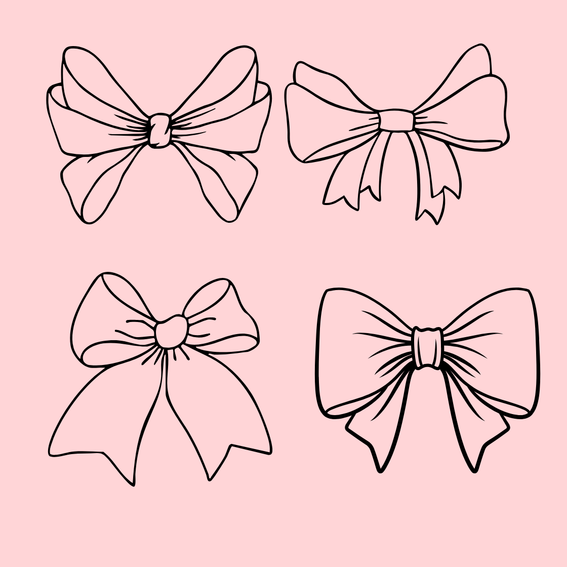 Messy Coquette Bows – Editable Canva Elements & PNG | Feminine Aesthetic Clipart