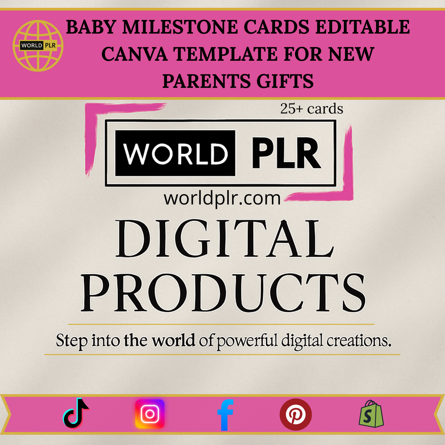 Baby Milestone Cards Editable Canva Template for New Parents Gifts