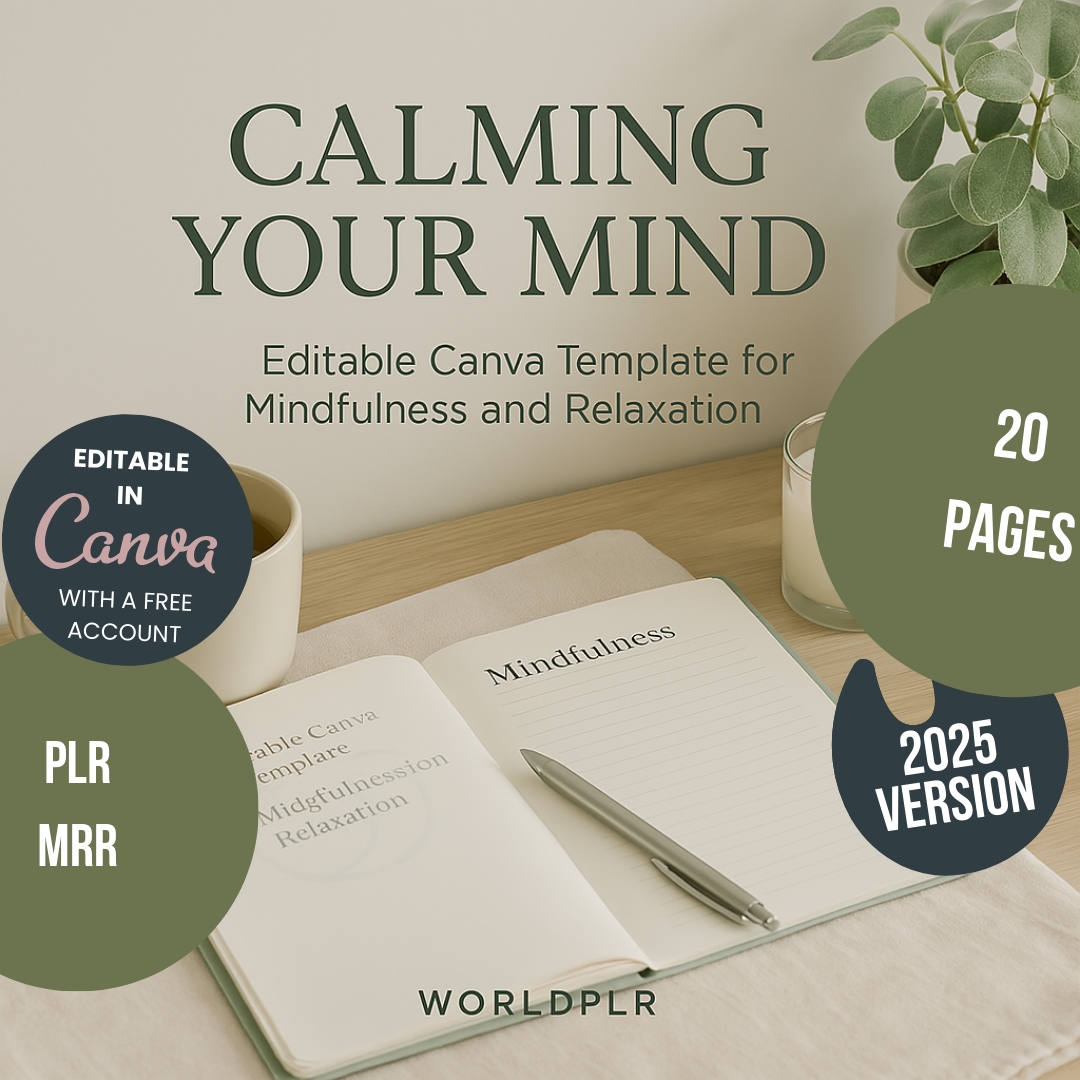 Calming Your Mind Editable Canva Template for Mindfulness and Relaxation