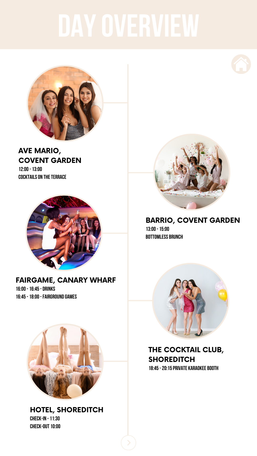 Hen Party Itinerary Template Editable Canva Design for Bachelorette Events