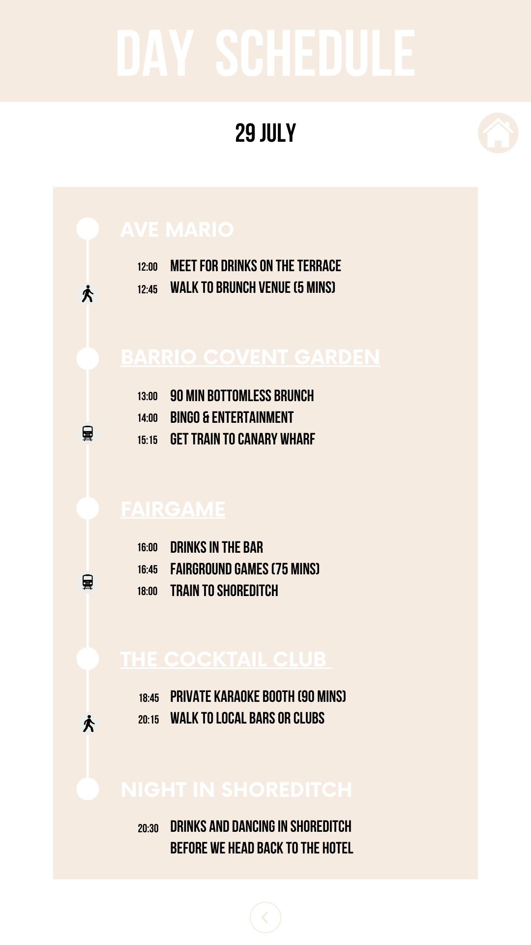Hen Party Itinerary Template Editable Canva Design for Bachelorette Events