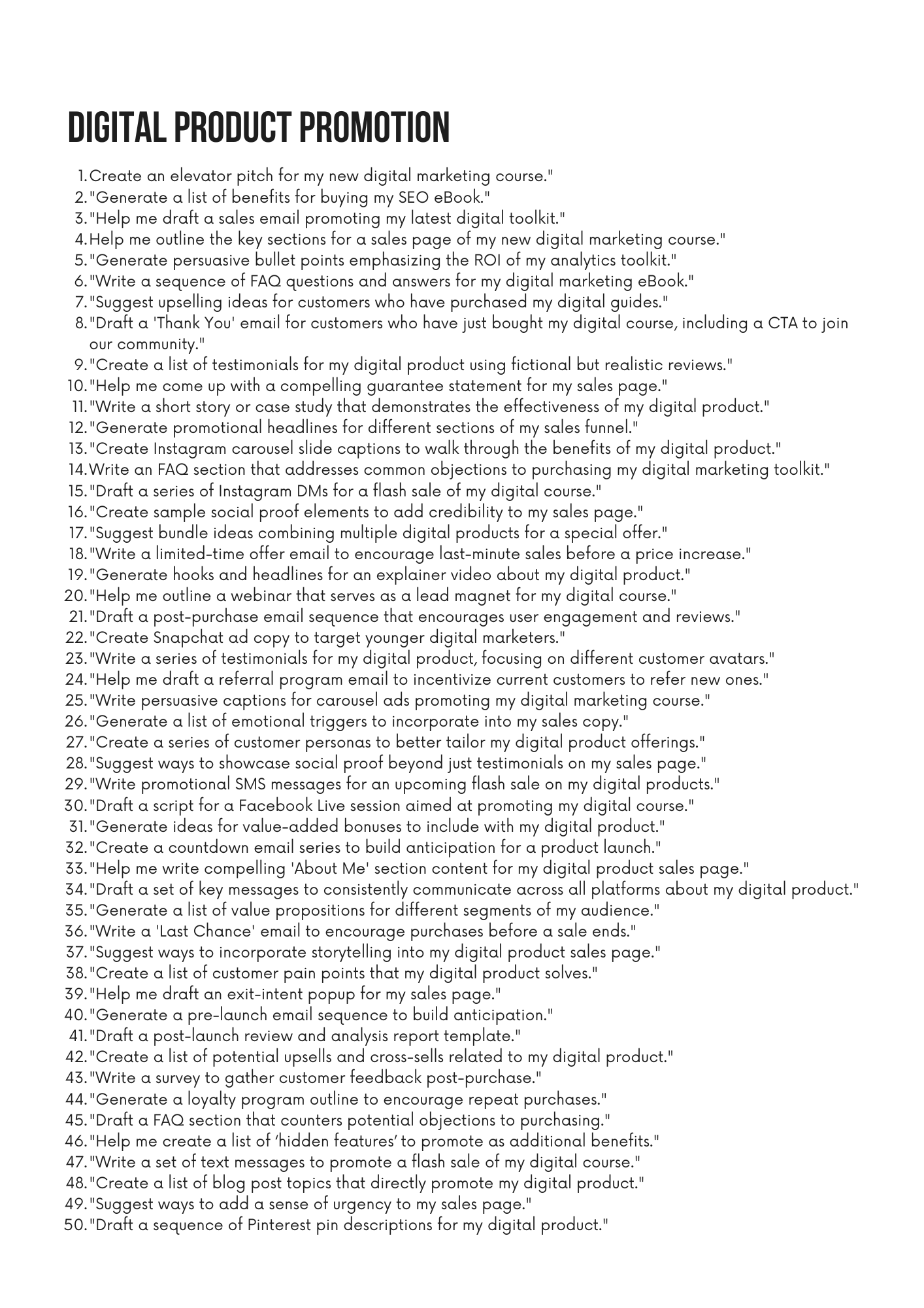 300+ ChatGPT Prompts For Your Digital Marketing Business
