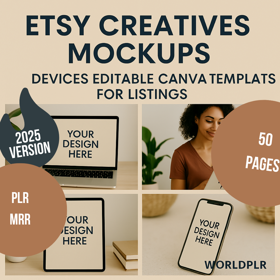 Etsy Creatives Mockups Devices Editable Canva Templates for Listings