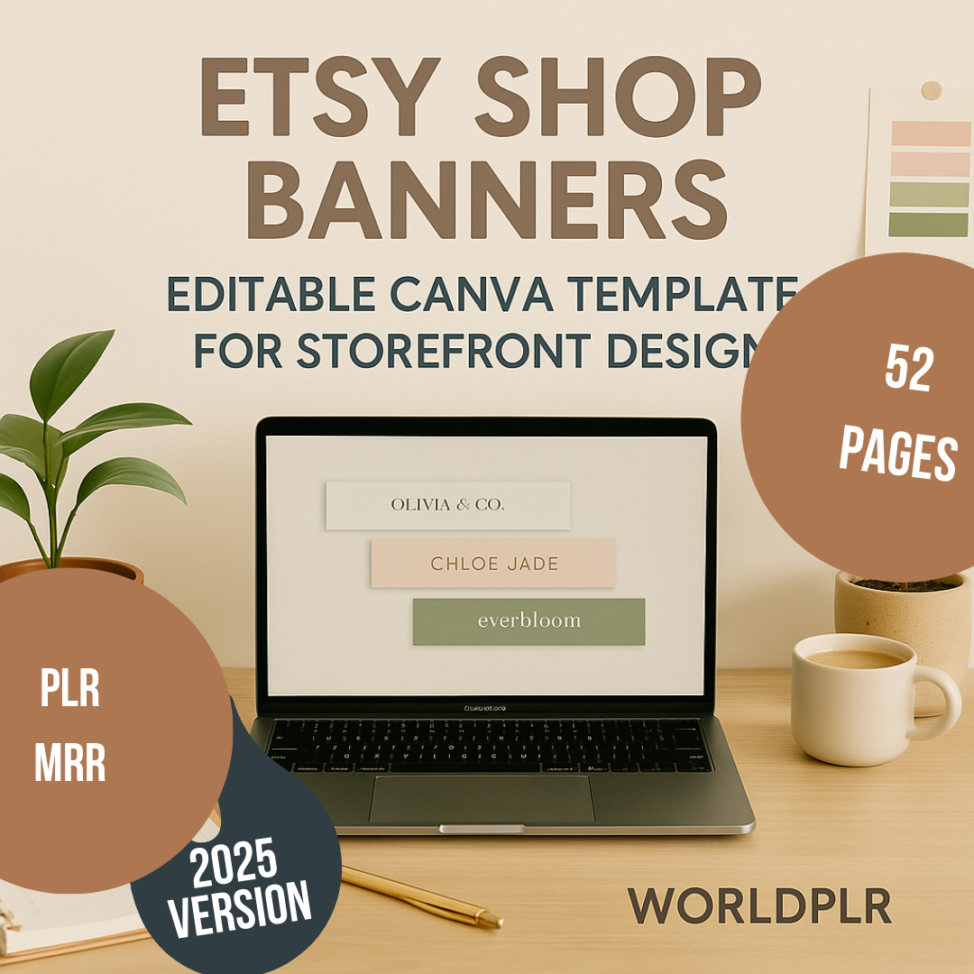 Etsy Shop Banners Editable Canva Template for Storefront Design