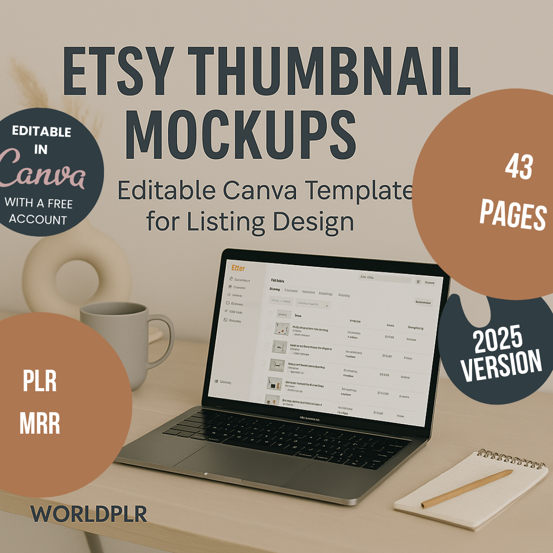 Etsy Thumbnail Mockups Editable Canva Templates for Listing Design