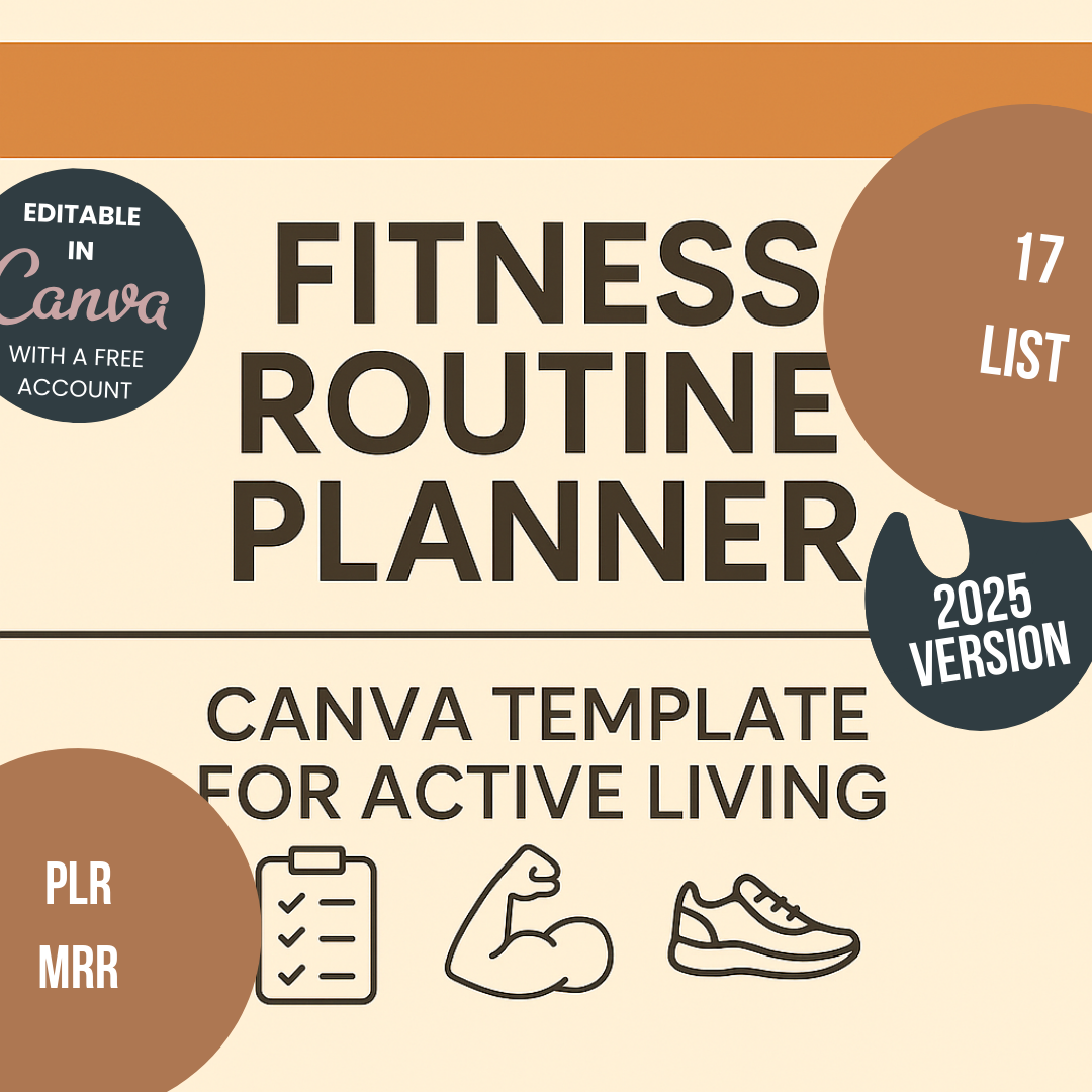 Fitness Checklists Editable Canva Template for Workout Routines