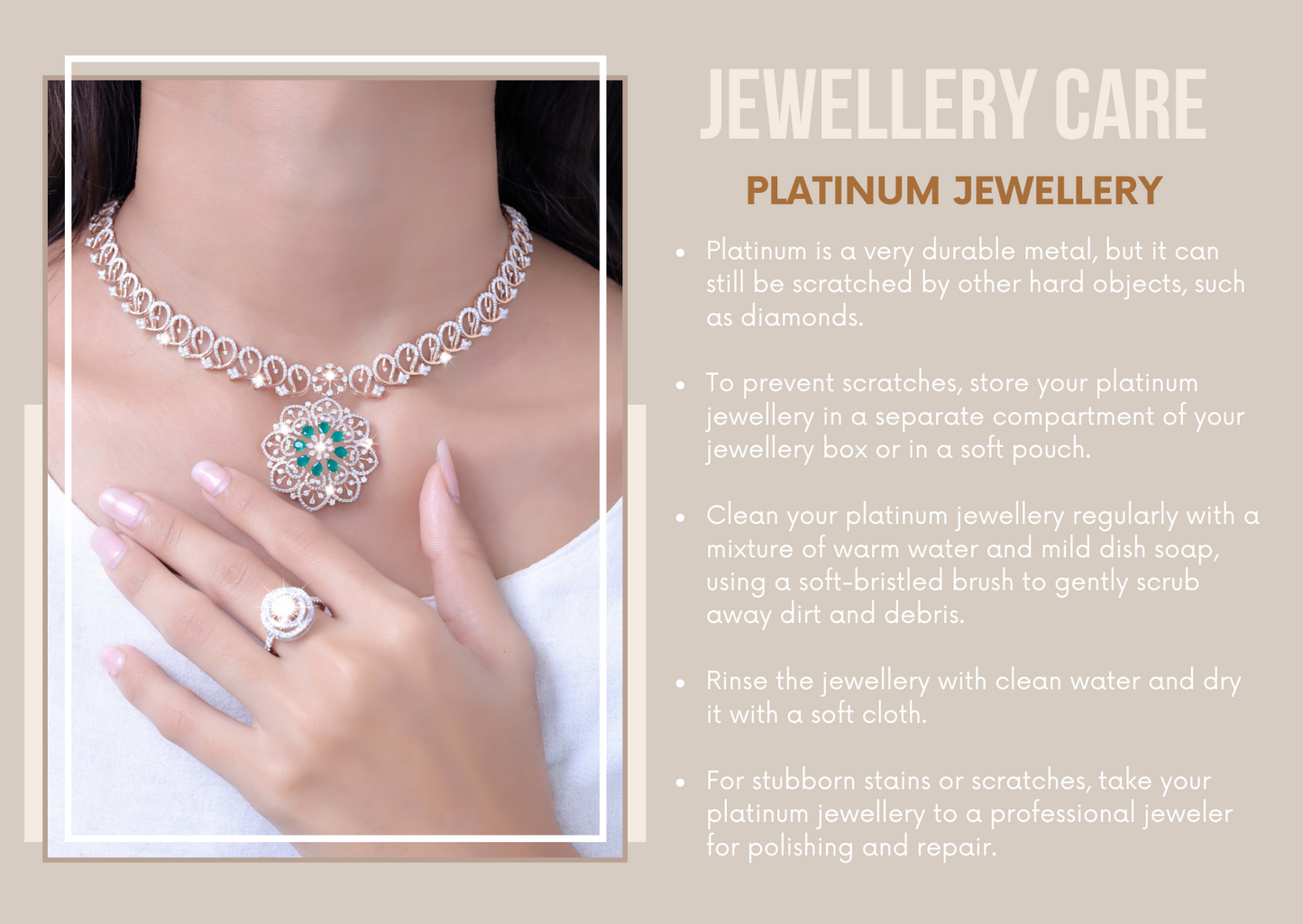 Jewellery Care Cards Editable Canva Template for Customer Use
