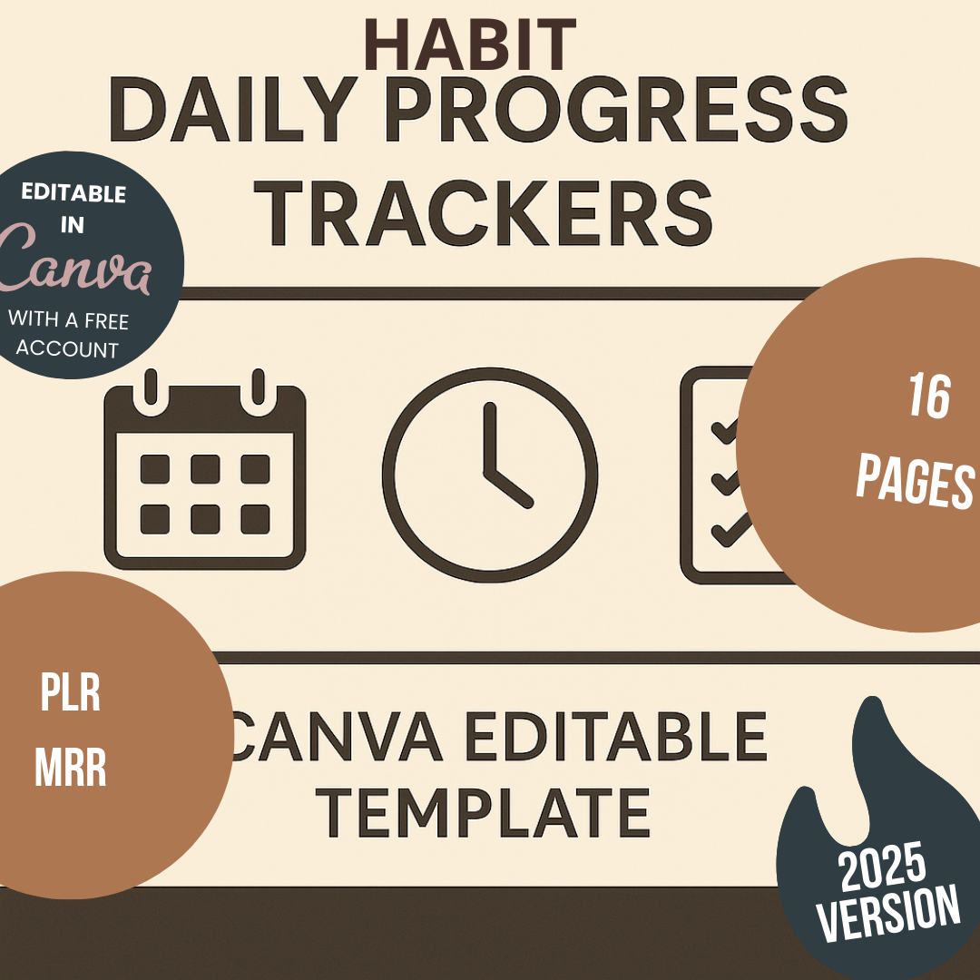 Habit Trackers Editable Canva Free Template for Daily Routine Planning